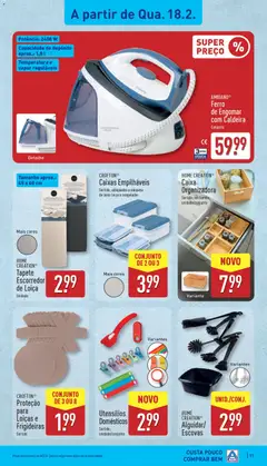 Pré-visualização Aldi folheto válido de 16.02.2026 | Página: 17 | Produtos: Ferro de engomar, Congelador, Ferro, Tapete
