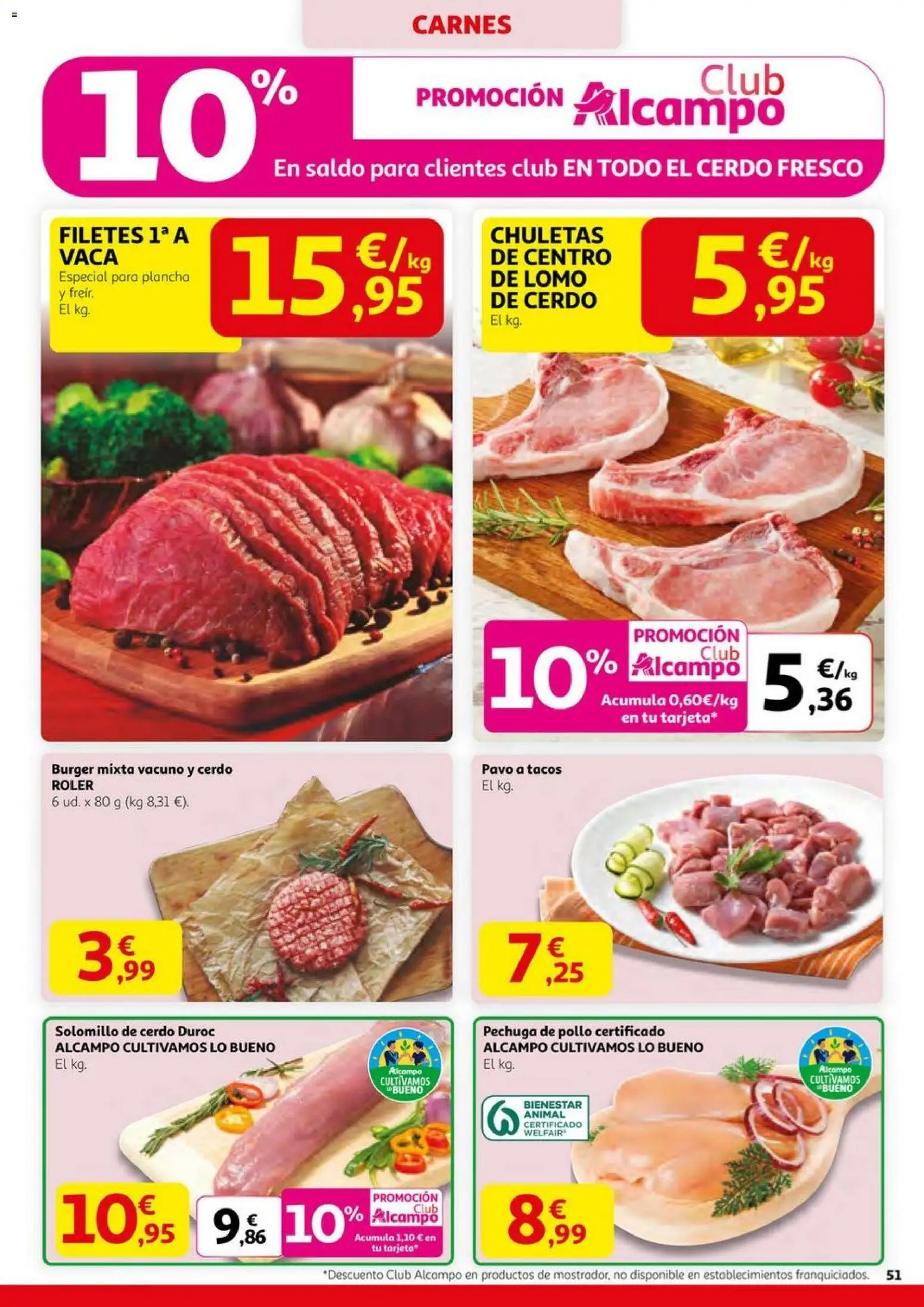 Alcampo - HG Nacional │ válido desde el 23.10.2025 | Página: 51 | Productos: Solomillo de cerdo, Cerdo, Tacos, Plancha