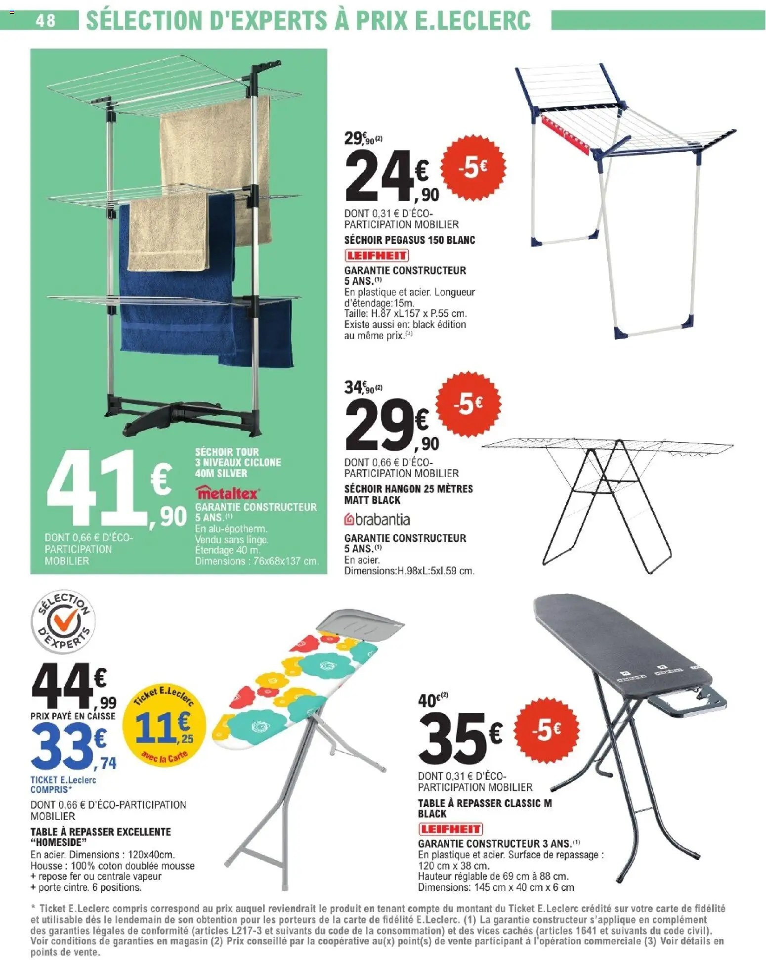 {H1} | Page: 48 | Produits: Séchoir, Coton, Mousse, Table