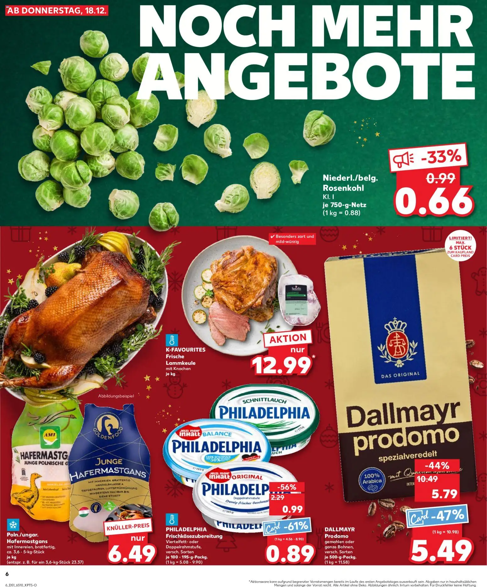 Kaufland prospekt Bremen	 – gültig ab 21.12.2025 | Seite: 6 | Produkte: Lammkeule, Philadelphia, Dallmayr, Dallmayr prodomo