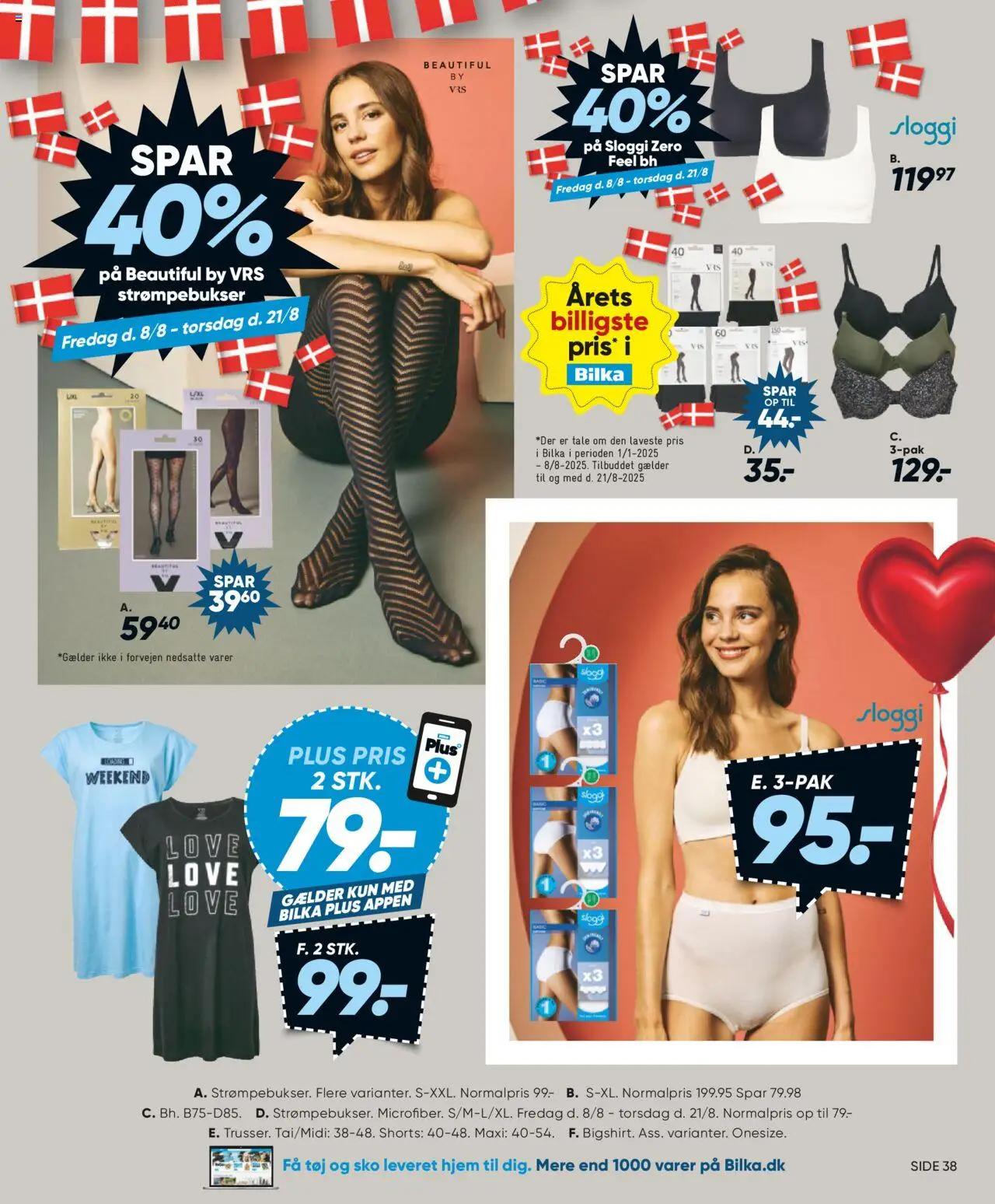 Bilka Tilbudsavis gyldig fra 08.08.2025 | Side: 51 | Produkter: BH, Strømpebukser, Sko, Tøj