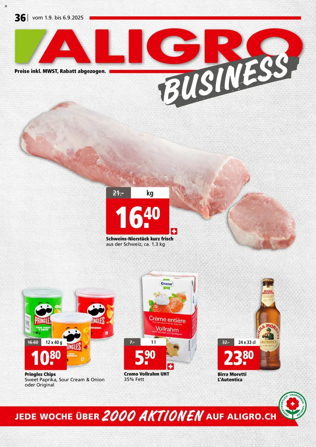 Aligro - Brochure ab 01.09.2025 | Seite: 1 | Produkte: Chips, Creme