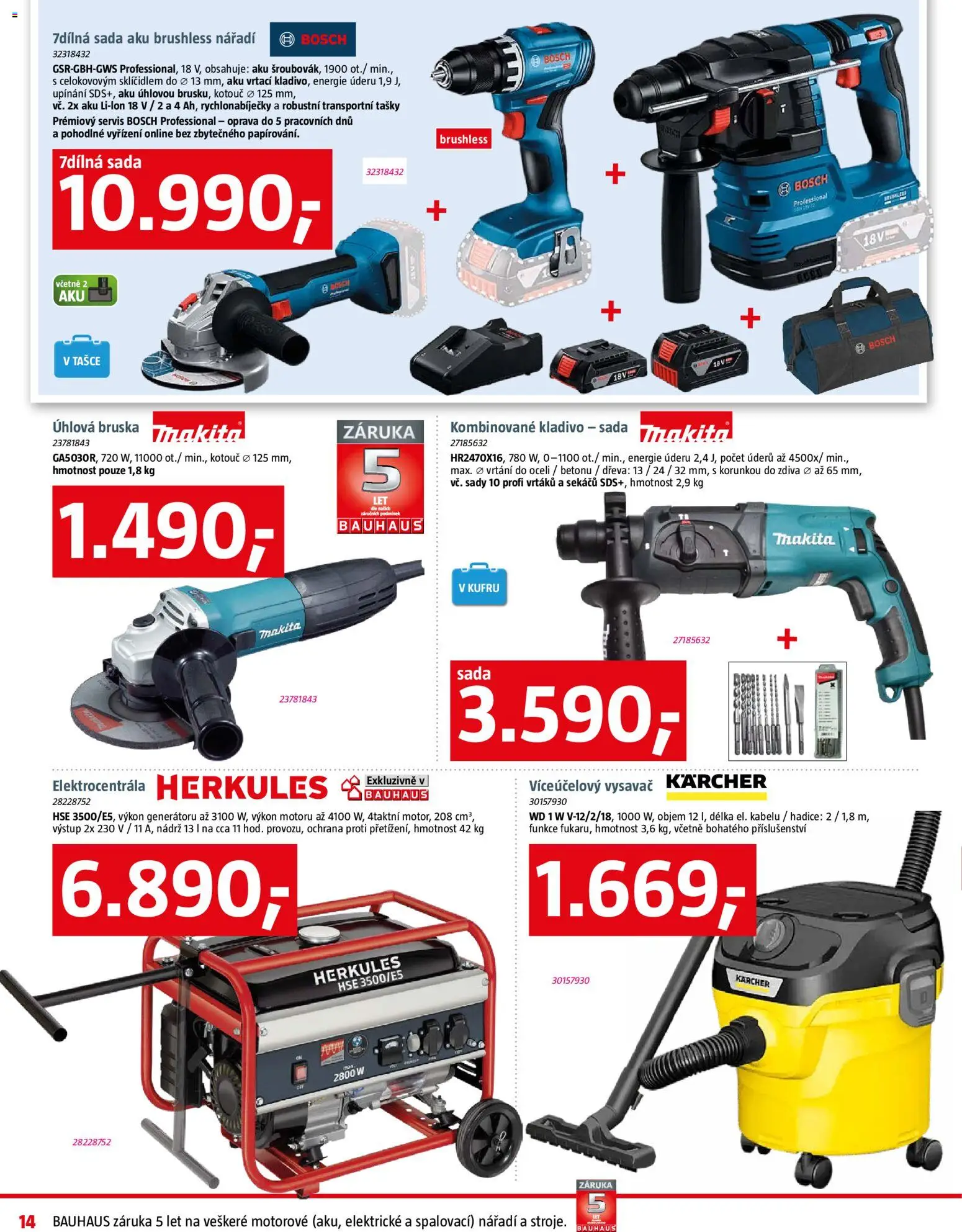 Bauhaus leták od 09.01.2026 | Strana: 14 | Produkty: Kärcher, Makita, Nářadí, Úhlová bruska