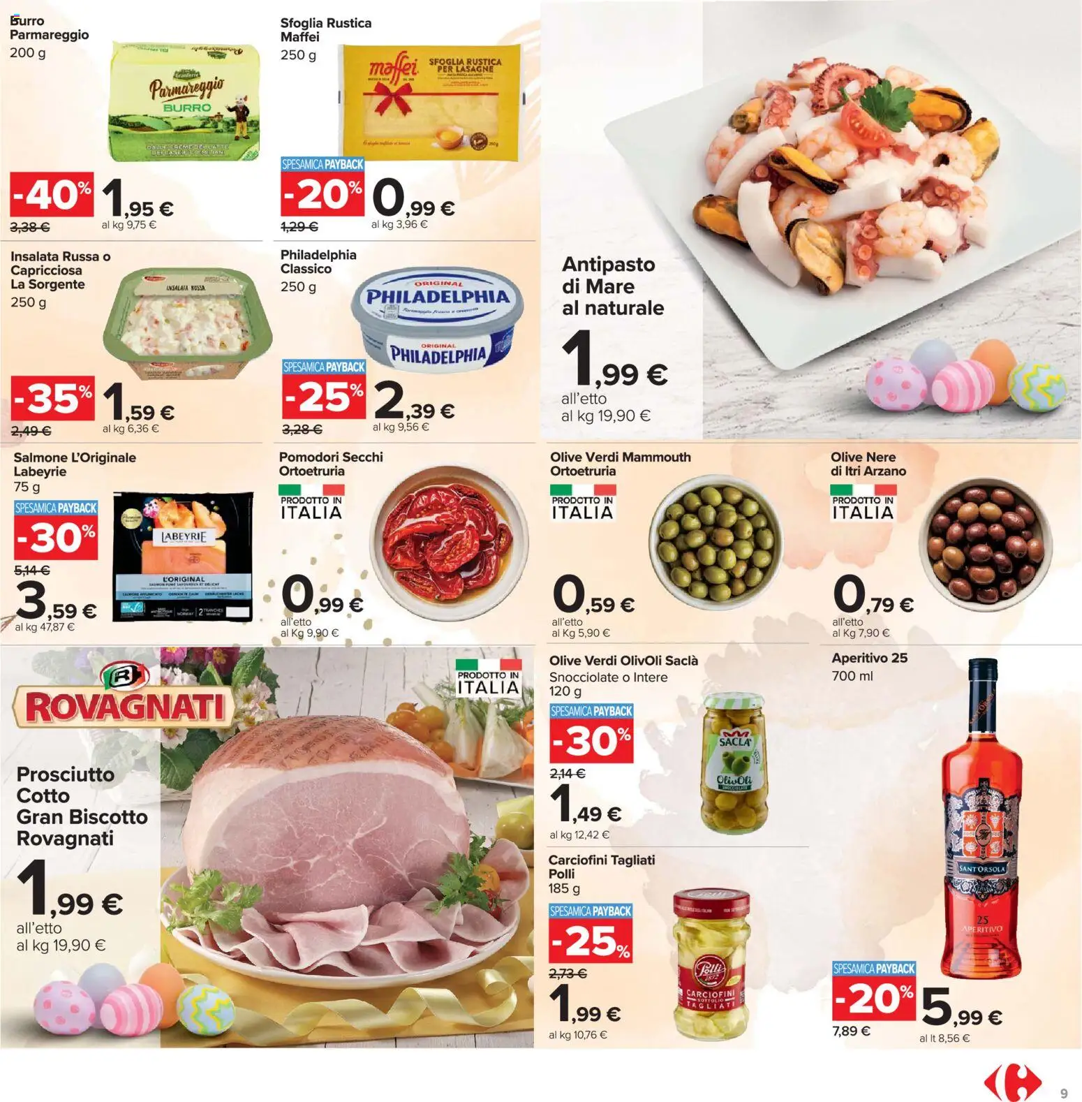 Volantino Carrefour del 24.03.2026 | Pagina: 9 | Prodotti: Prosciutto, Pomodori, Insalata russa, Pomodori secchi