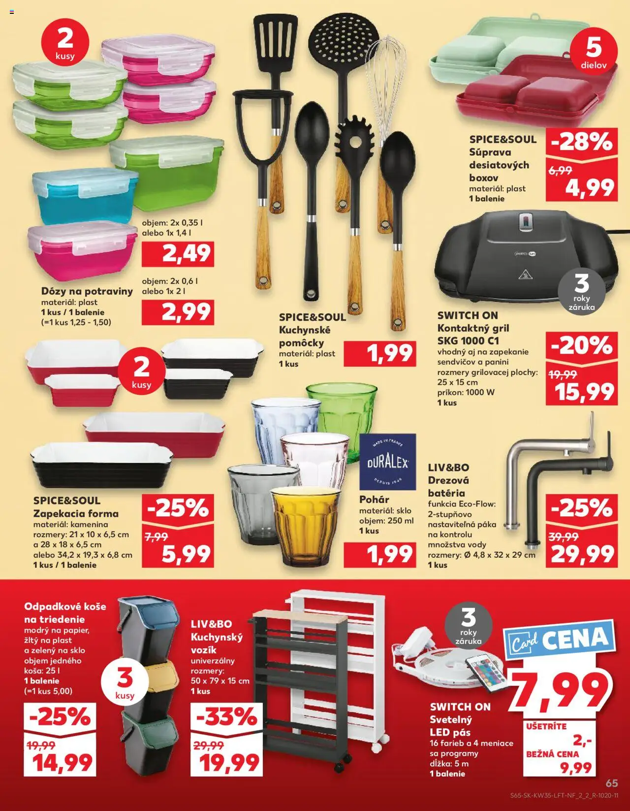 Kaufland SK akciós ujság - amely érvényes a következő dátumtól: 28.08.2025 | Oldal: 65 | Termékek: Pohár