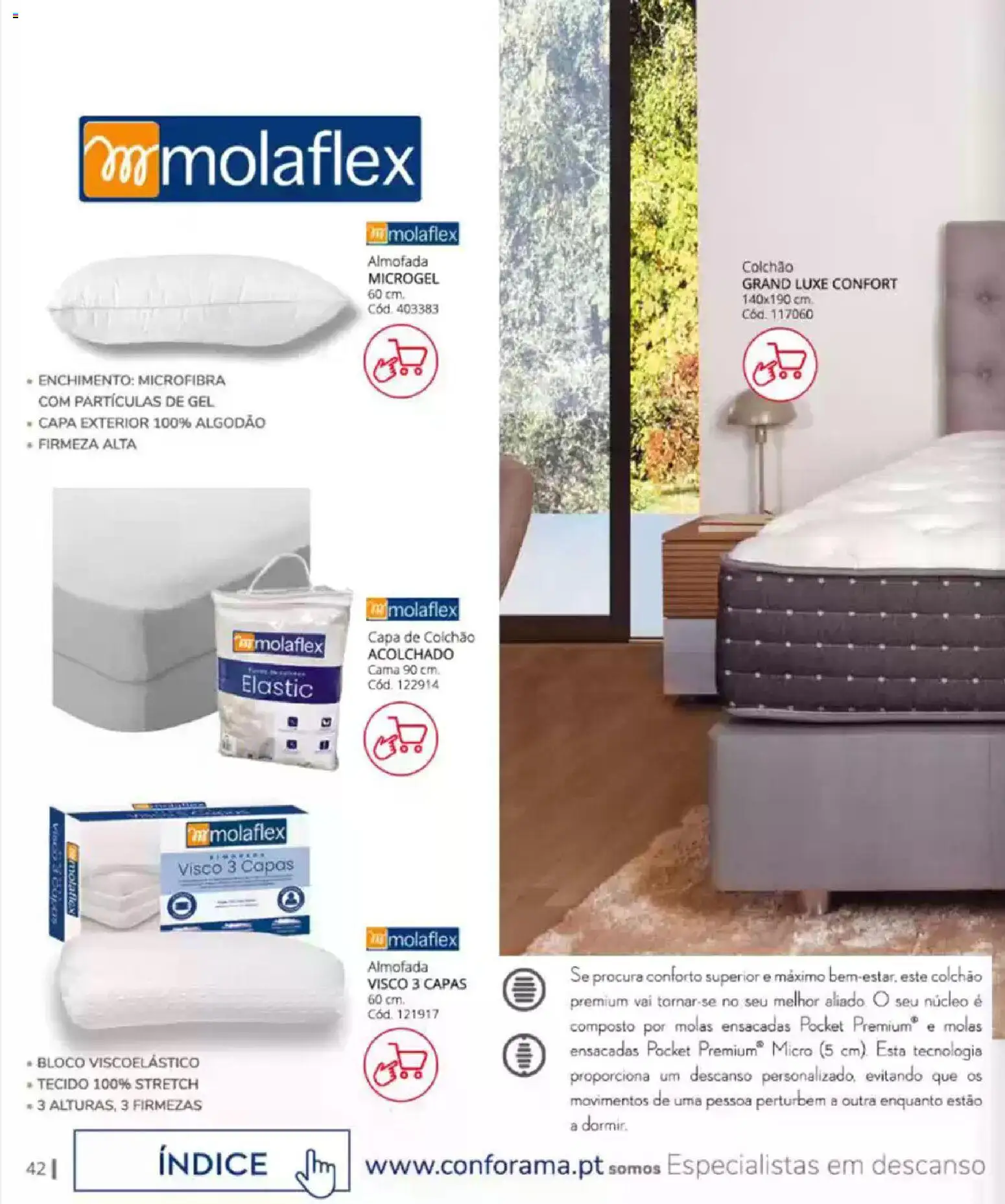 Conforama Camitis │ válido de 05.02.2026 | Página: 42 | Produtos: Algodão, Cama, Colchão, Almofada