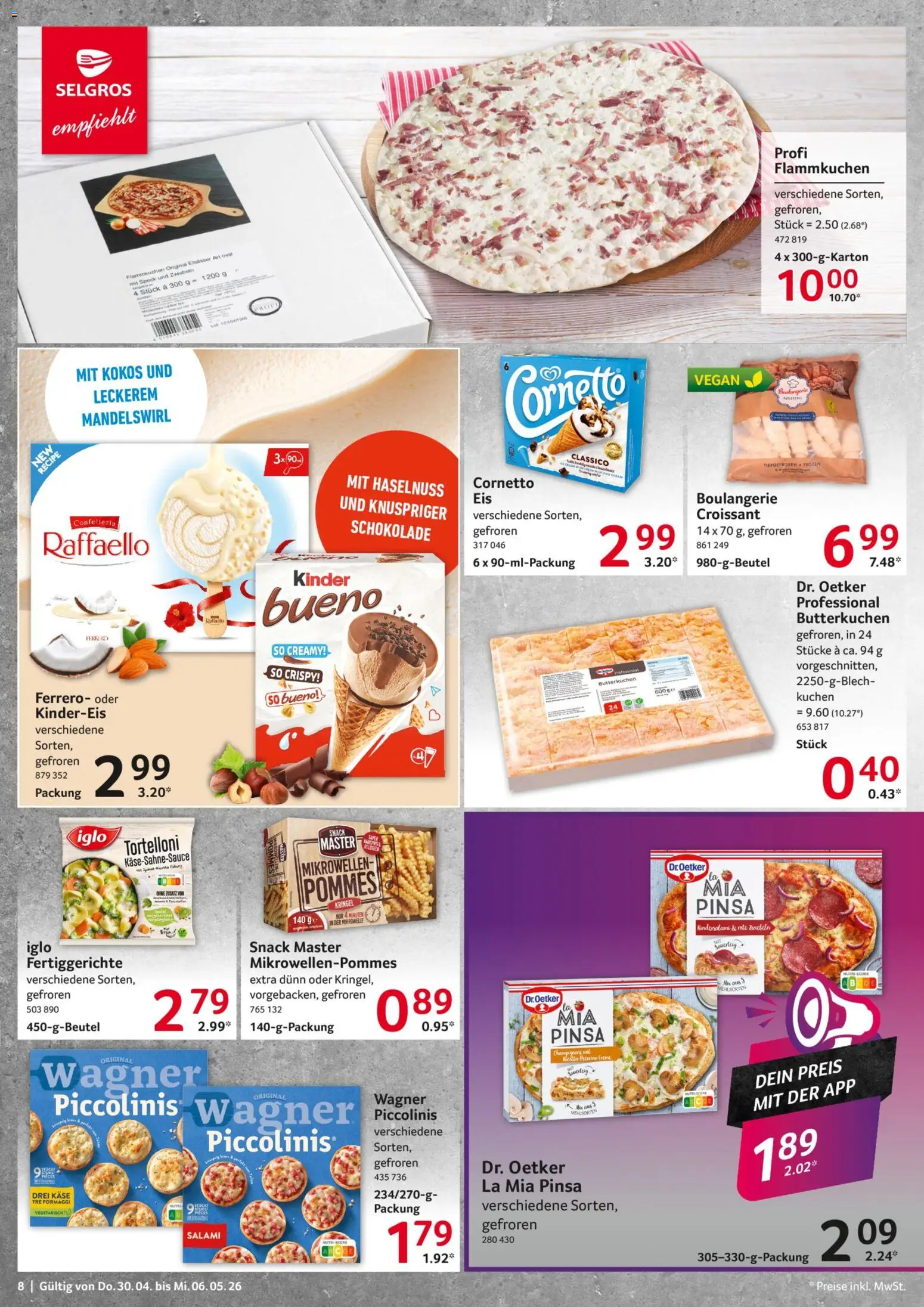 Selgros Prospekt 	 – gültig ab 30.04.2026 | Seite: 8 | Produkte: Käse, Croissant, Salami, Kuchen