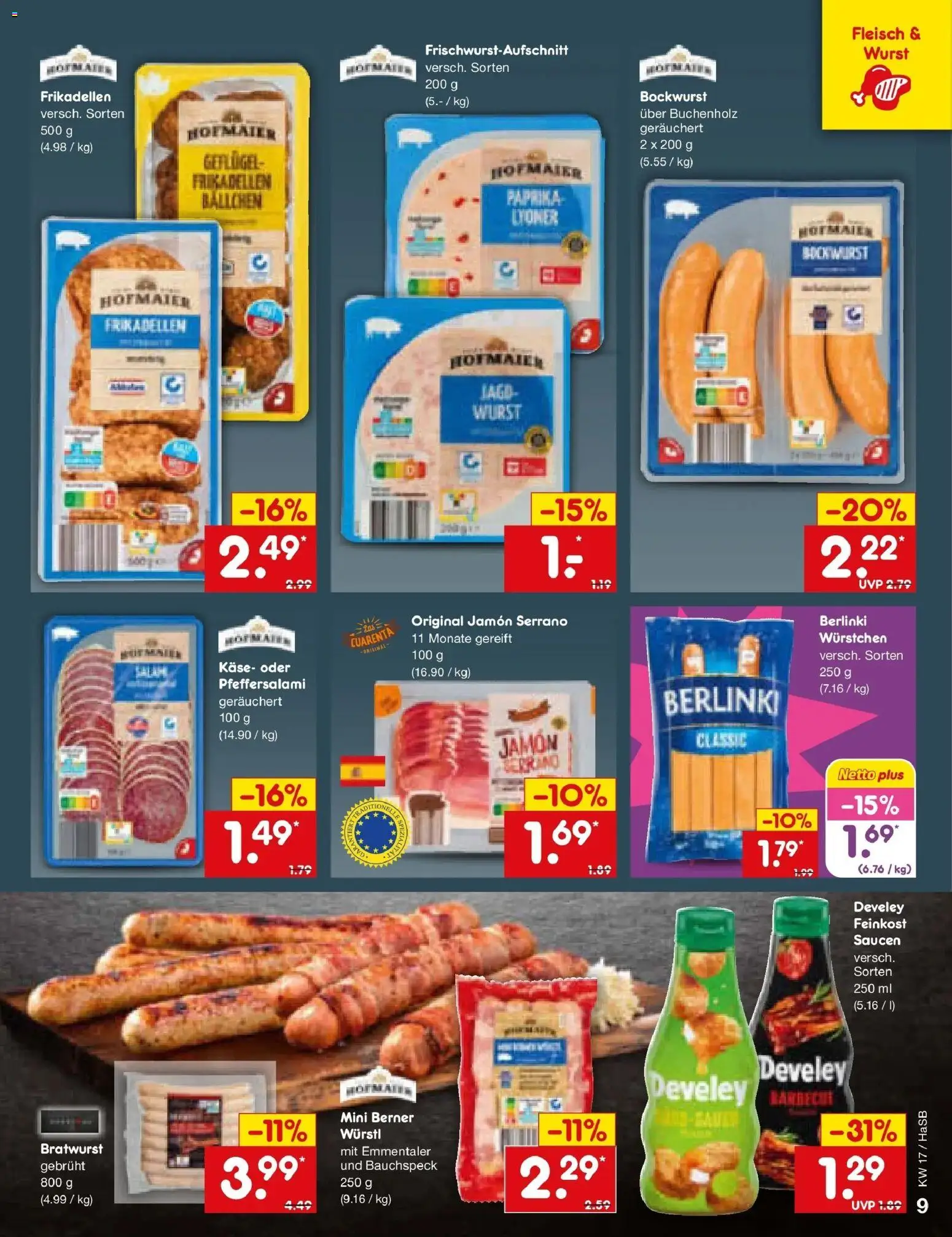 Netto Marken-Discount Prospekt Wuppertal	 – gültig ab 20.04.2026 | Seite: 11 | Produkte: Bockwurst, Bratwurst, Paprika, Wurst