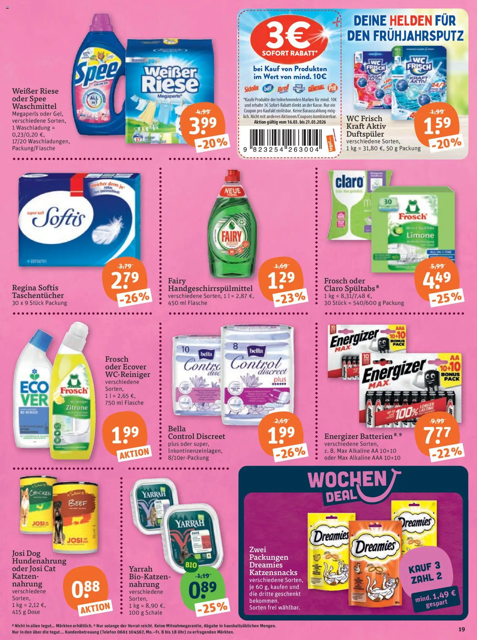 Tegut Prospekt 	 – gültig ab 16.03.2026 | Seite: 21 | Produkte: Batterien, Waschmittel, Wc frisch, Uhr