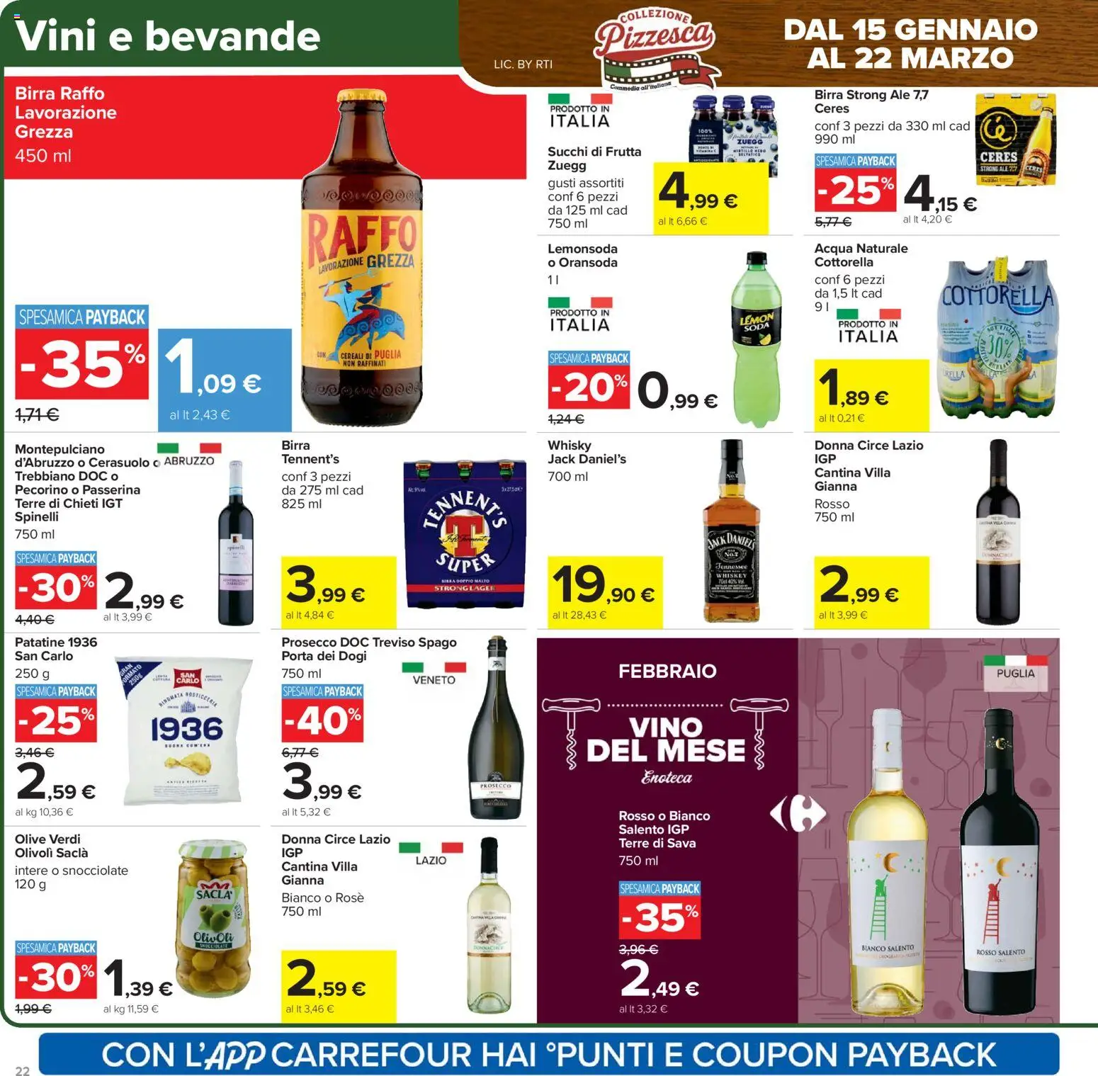 Volantino Carrefour del 06.02.2026 | Pagina: 22 | Prodotti: Vino, Ceres, Enoteca, Pecorino