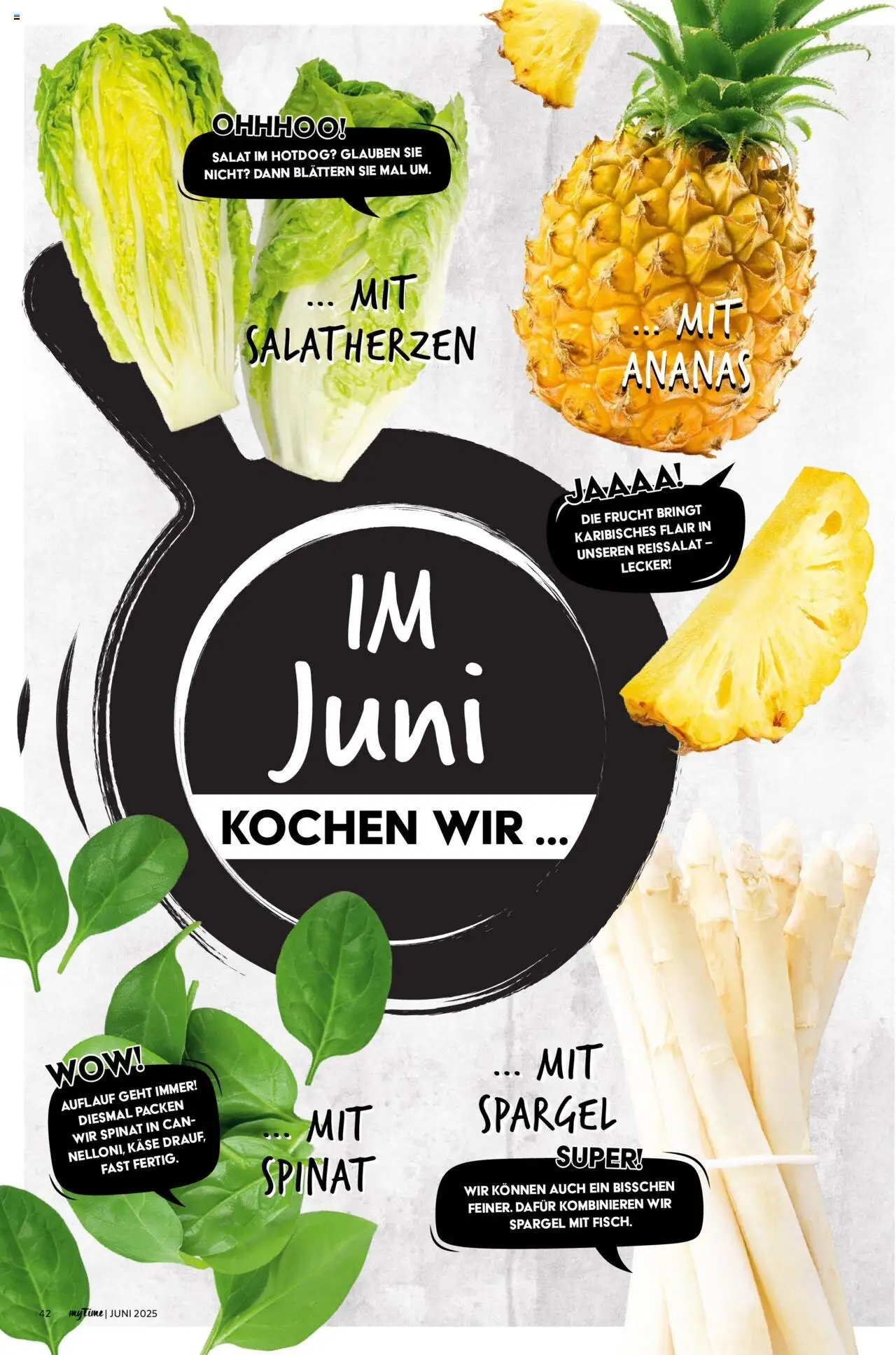 Combi - myTime Juni 2025 - gültig ab dem 01.06.2025 | Seite: 42 | Produkte: Käse, Ananas, Spargel, Salat