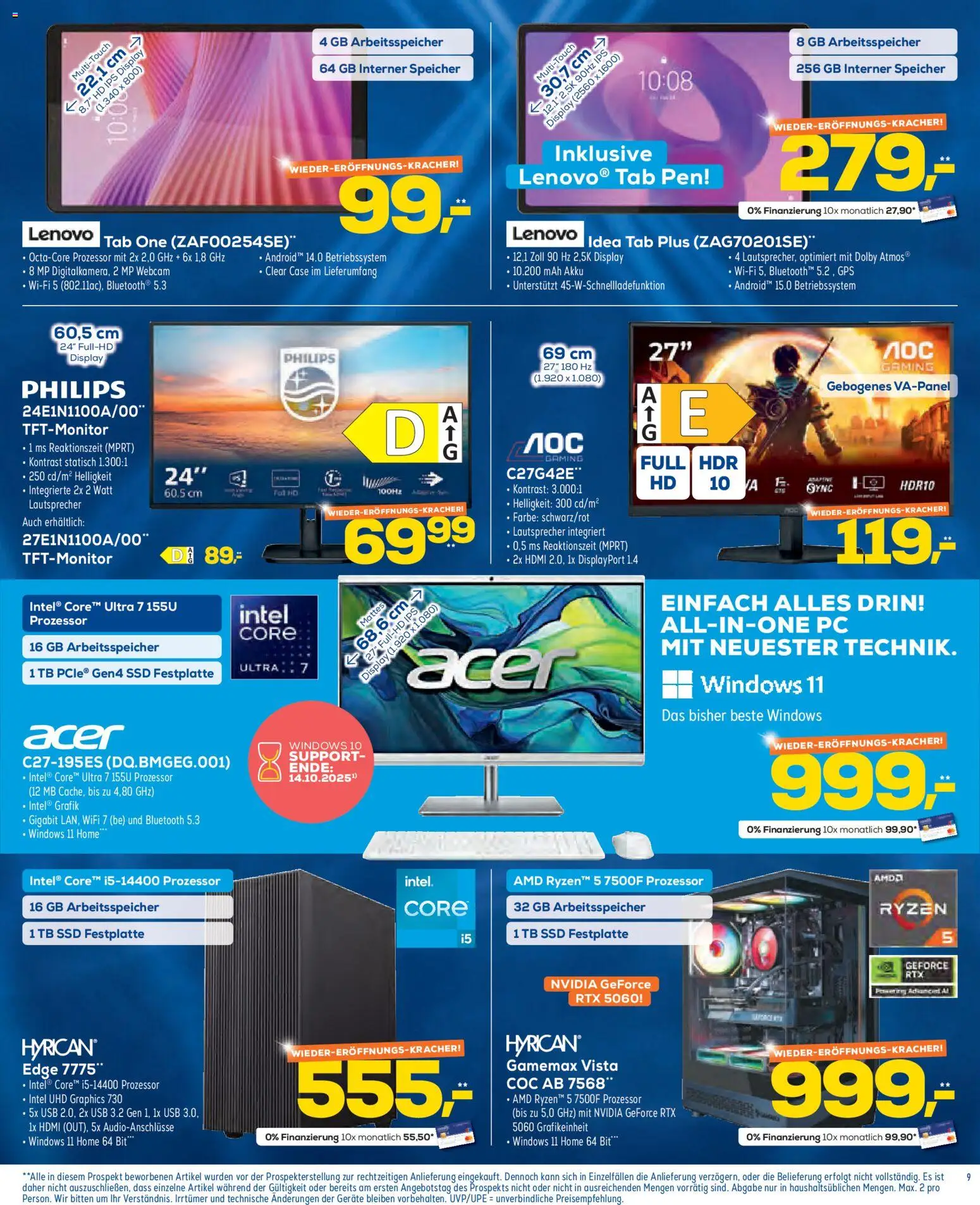 Euronics Prospekt 	 – gültig ab 22.10.2025 | Seite: 9 | Produkte: Lenovo, Lautsprecher, USB, PC