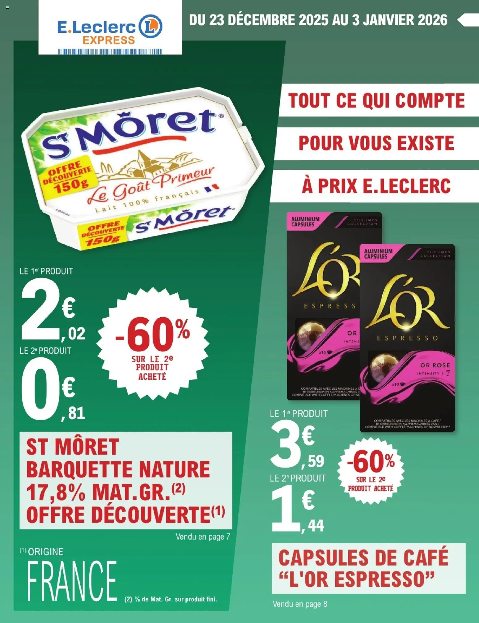 {H1} | Page: 1 | Produits: Capsules de cafe L'Or, Lait, Fromage, Café