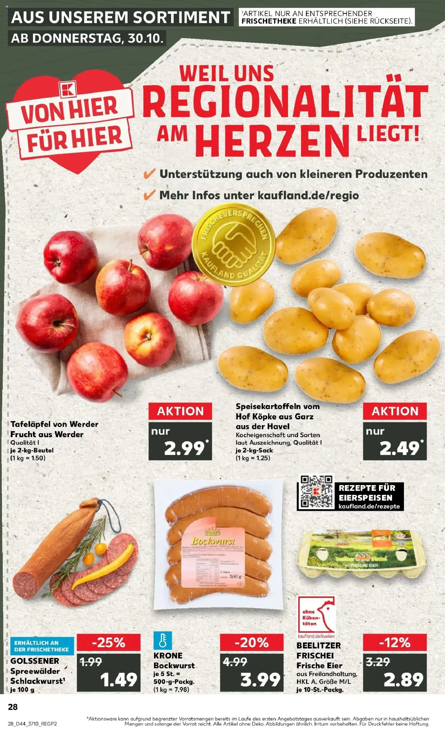 Kaufland prospekt Rathenow	 – gültig ab 03.11.2025 | Seite: 28 | Produkte: Bockwurst, Eier