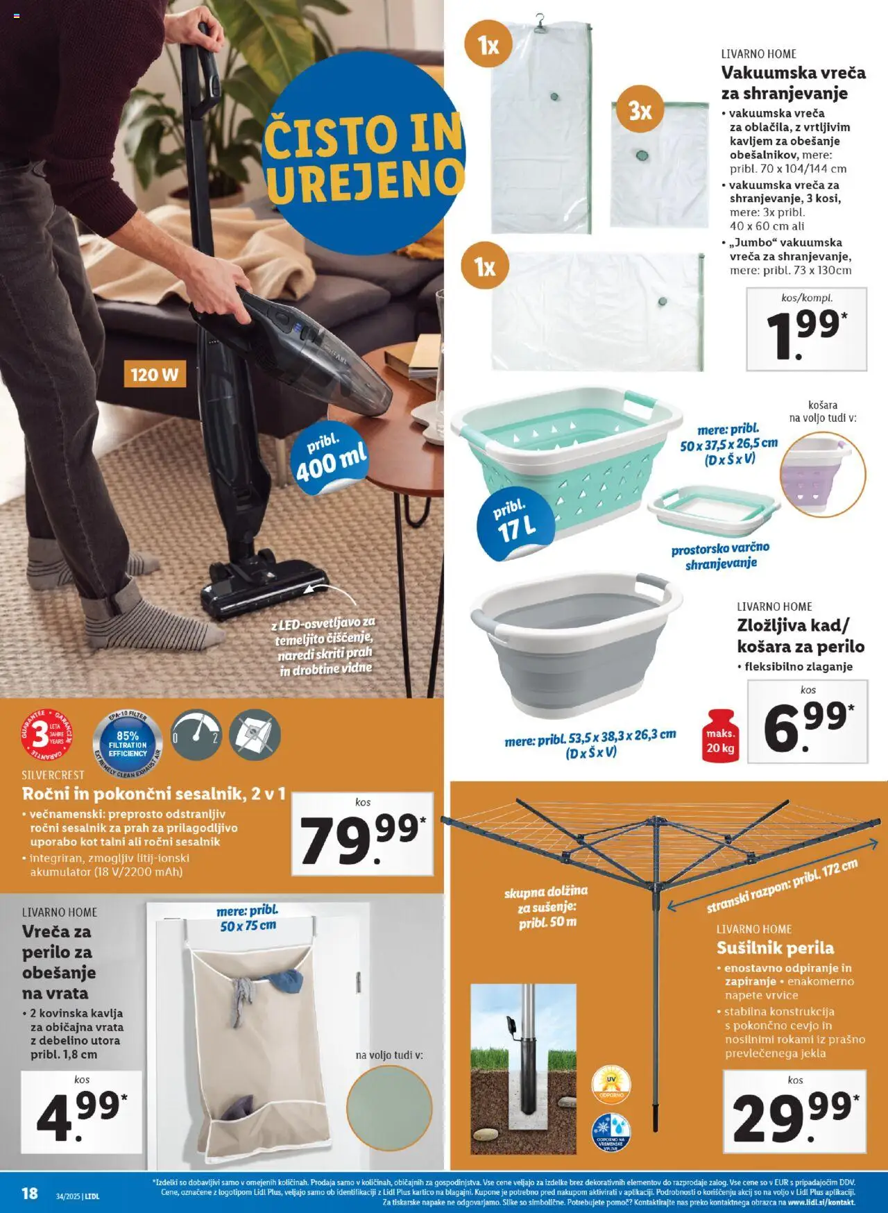 Lidl katalog │ velja od 21.08.2025 | Stran: 34 | Izdelki: Košara, Akumulator, Sesalnik, Vrata