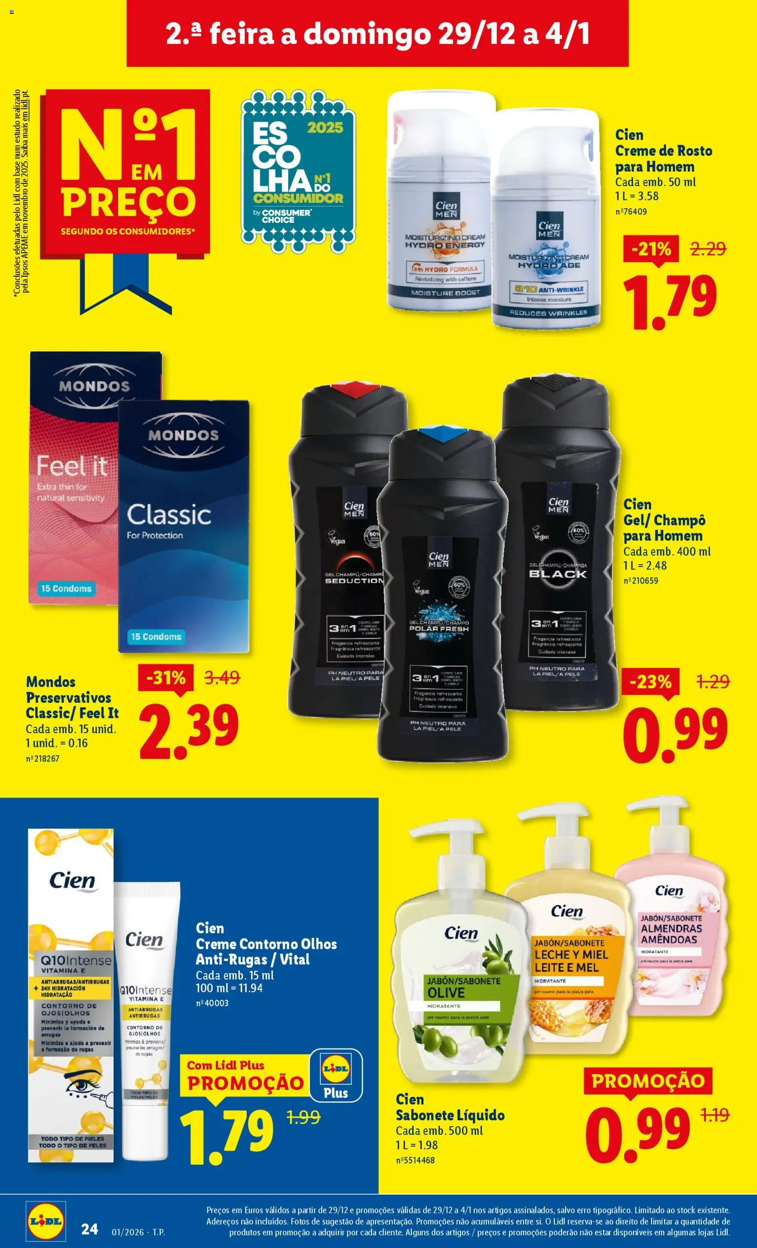 Lidl folheto │ válido de 29.12.2025 | Página: 24 | Produtos: Preservativos, Sabonete líquido, Sabonete, Mel