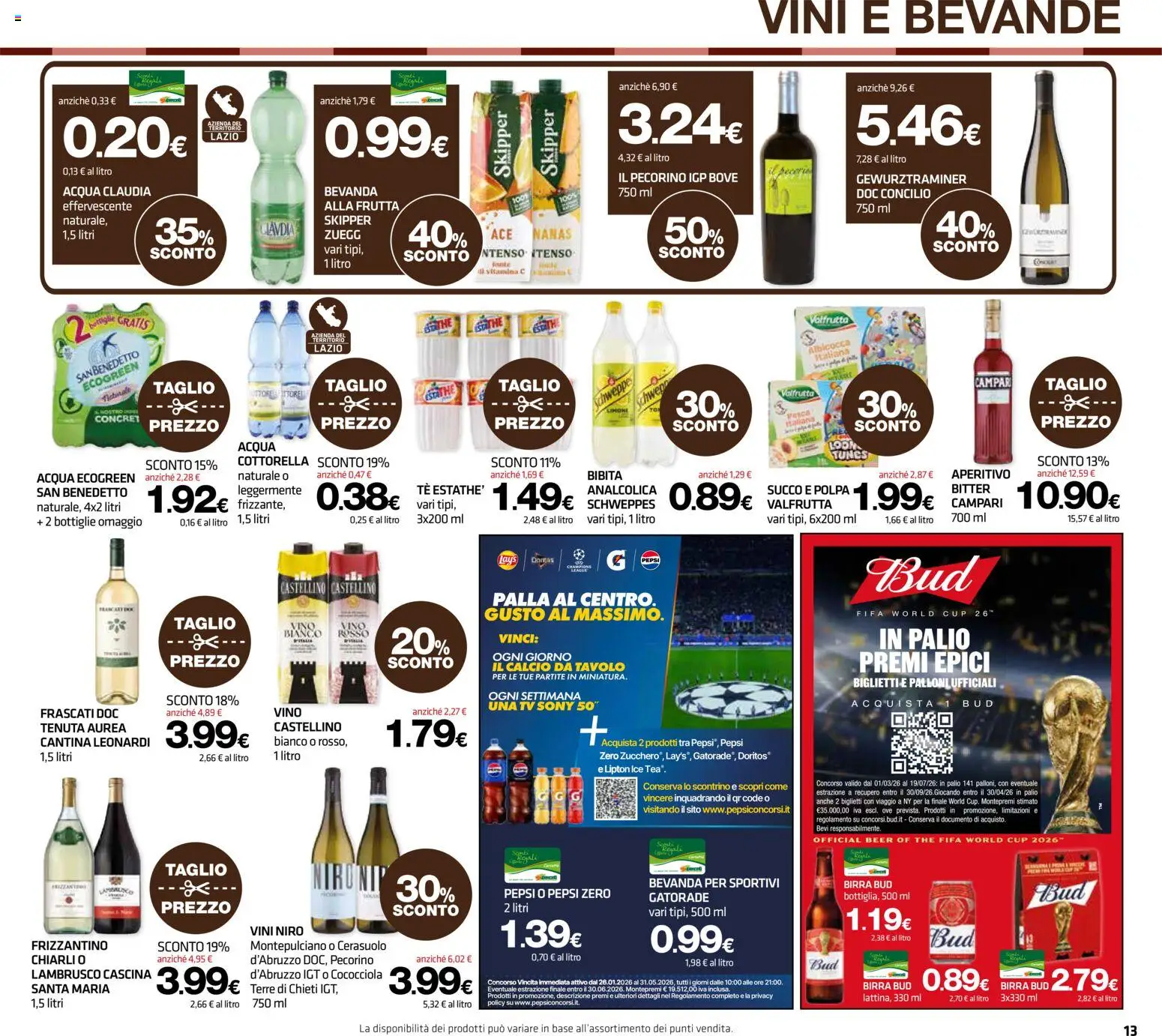 Volantino Superconti del 23.04.2026 | Pagina: 14 | Prodotti: Acqua, Pecorino, Tavolo, Vino bianco