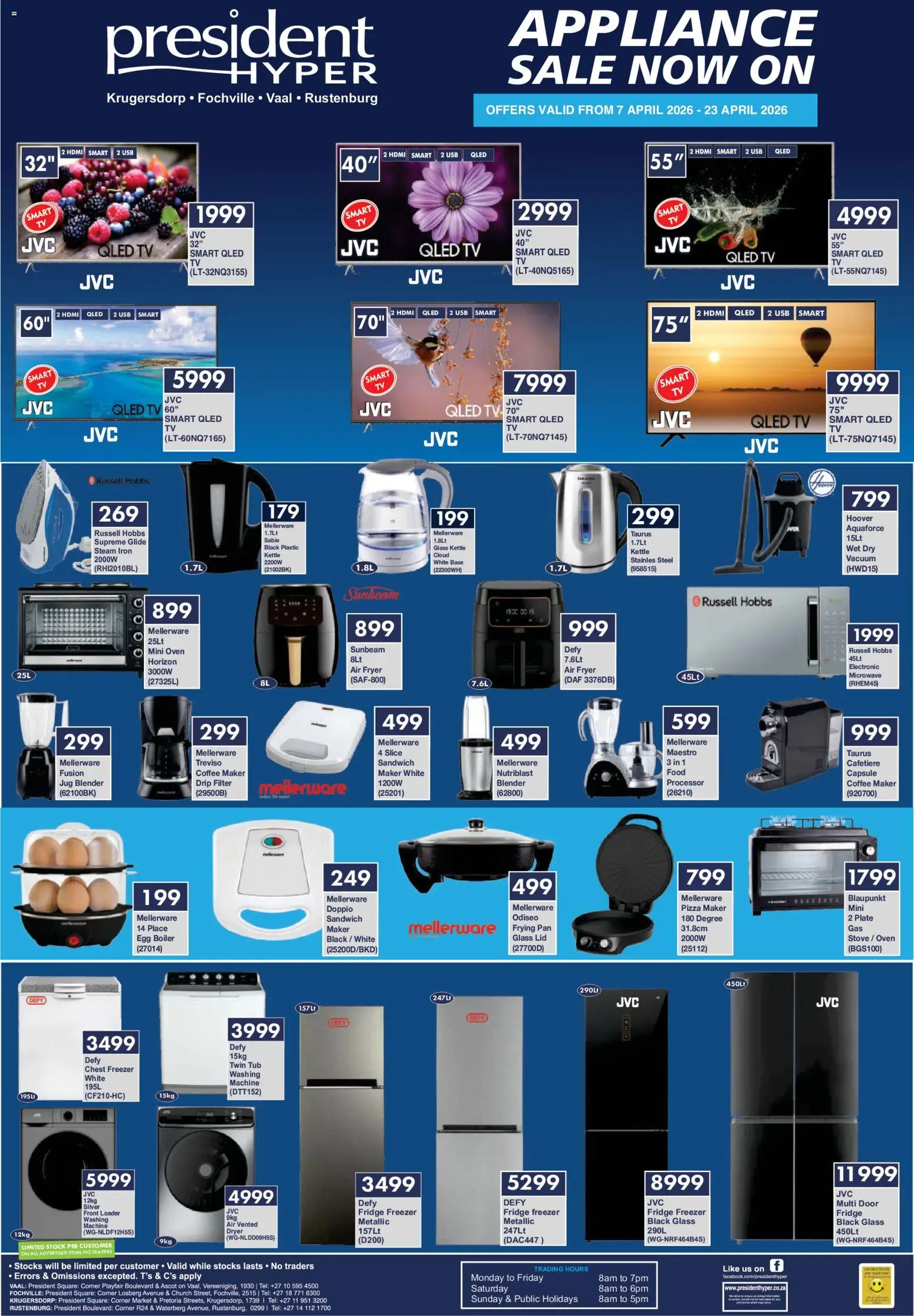New President Hyper catalogue – valid from 07.04.2026 | Page: 9 | Products: Kettle, Iron, Microwave, Chest freezer
