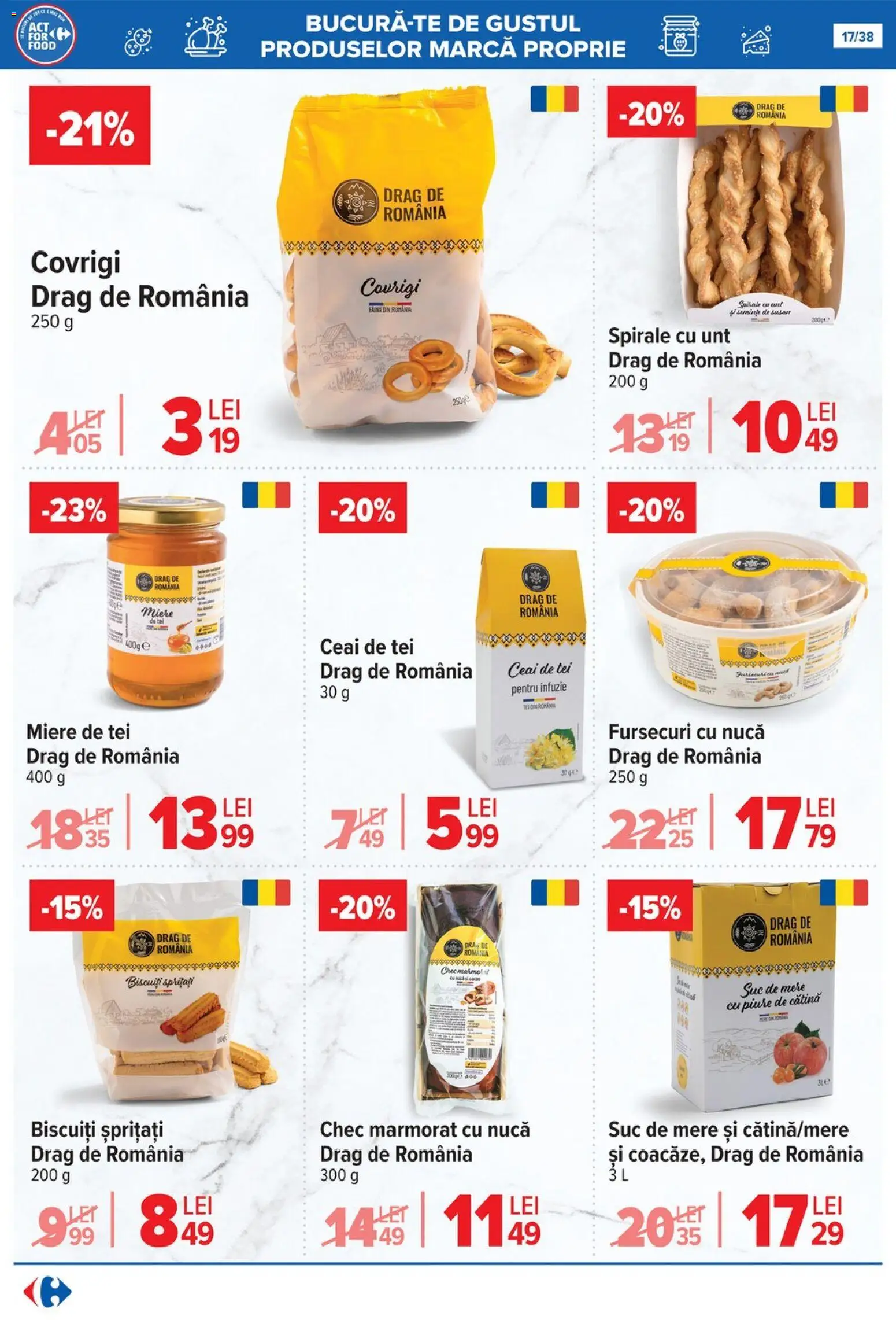 Noul catalog Carrefour – valabil de la 29.10.2025 | Pagină: 17 | Produse: Unt, Suc, Mere, Cacao