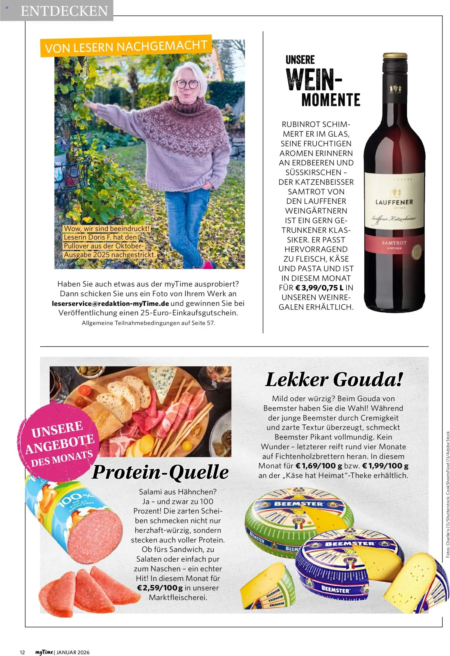 Combi  myTime Januar 2026 – gültig ab 01.01.2026 | Seite: 12 | Produkte: Hahnchen, Pullover, Pasta, Wein