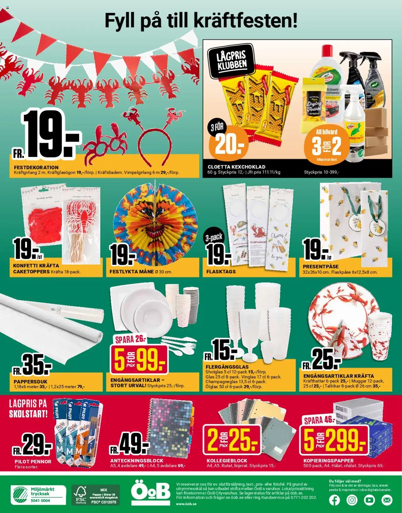 ÖoB reklamblad aktuell från 28.07.2025 | Sida: 12 | Produkter: Ring, Papper, Kopieringspapper, Anteckningsblock
