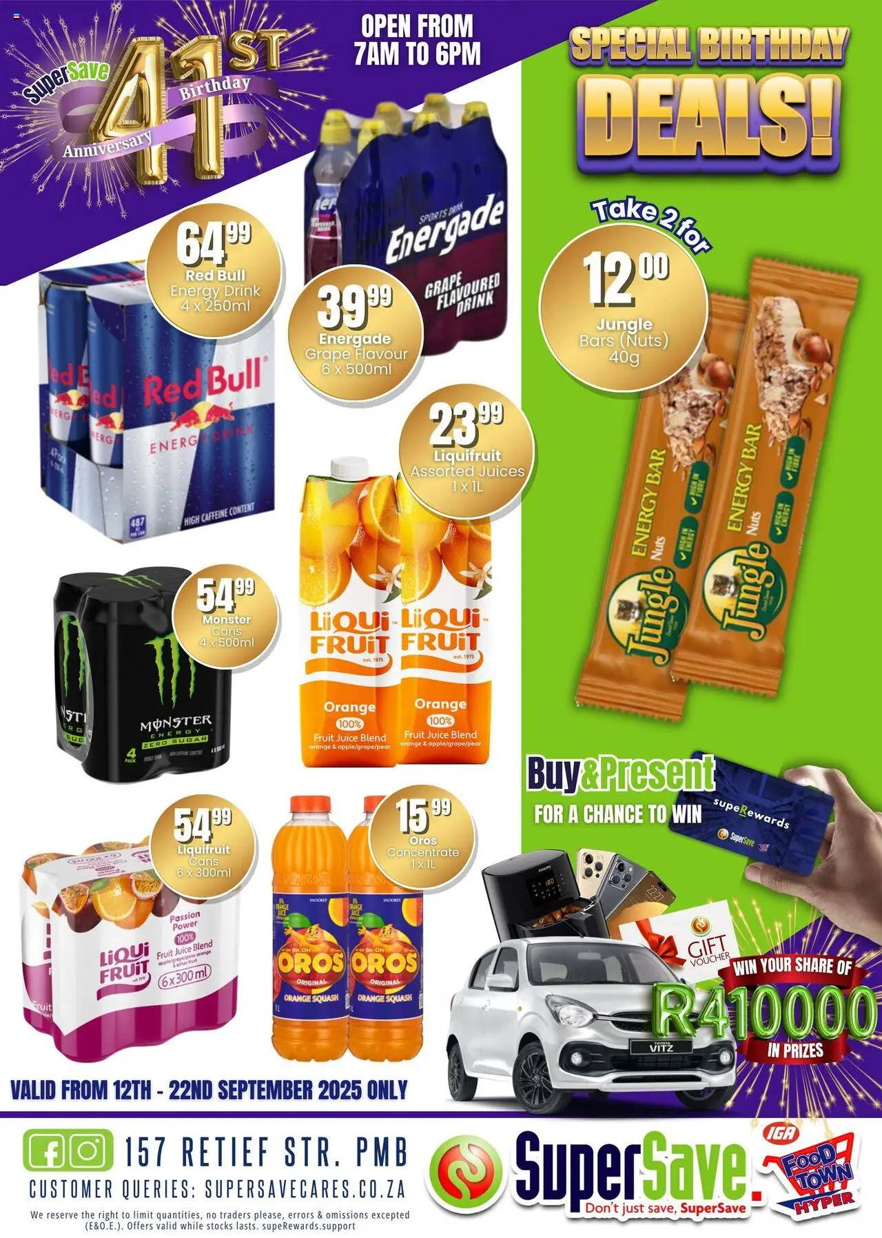 New Super Save catalogue – valid from 16.09.2025 | Page: 9 | Products: Squash, Juice, Fruit, Sugar