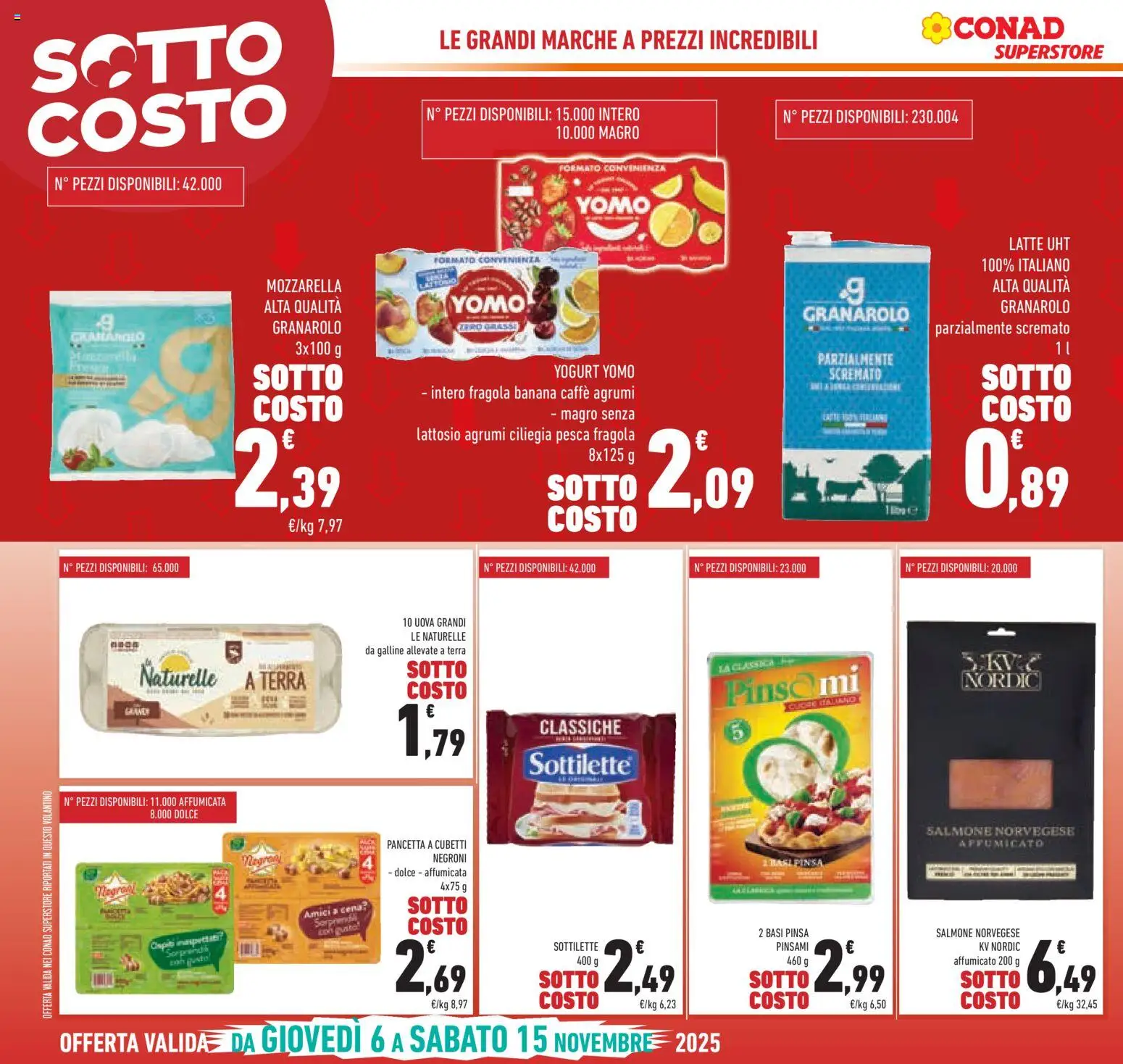Volantino Conad del 06.11.2025 | Pagina: 4 | Prodotti: Caffè, Pancetta, Pesca, Terra