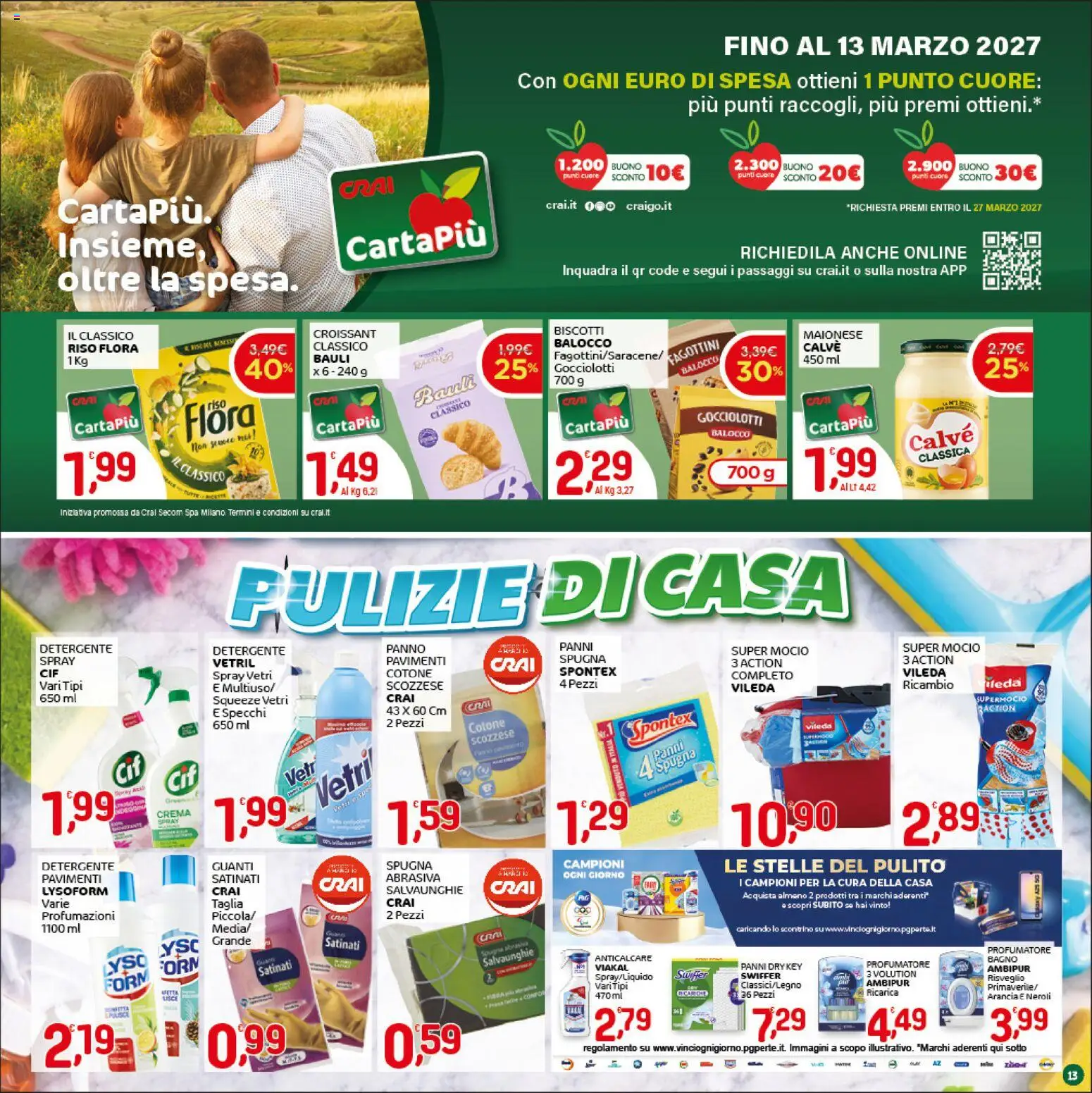 Volantino CRAI del 07.04.2026 | Pagina: 13 | Prodotti: Crema, Detergente, Biscotti, Bagno