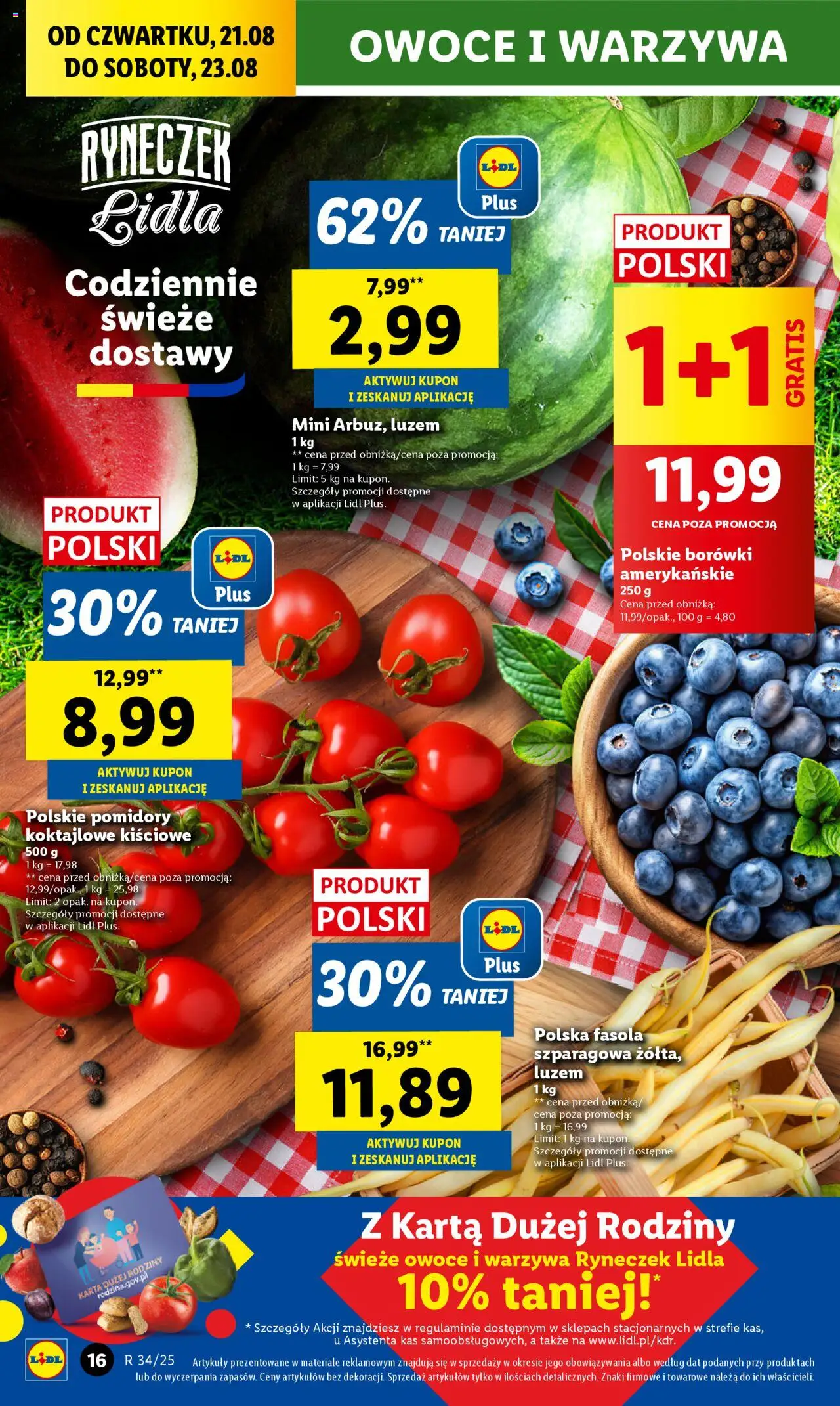Lidl Gazetka od 21.08.2025 | Strona: 20 | Produkty: Karta, Pomidory, Warzywa, Owoce