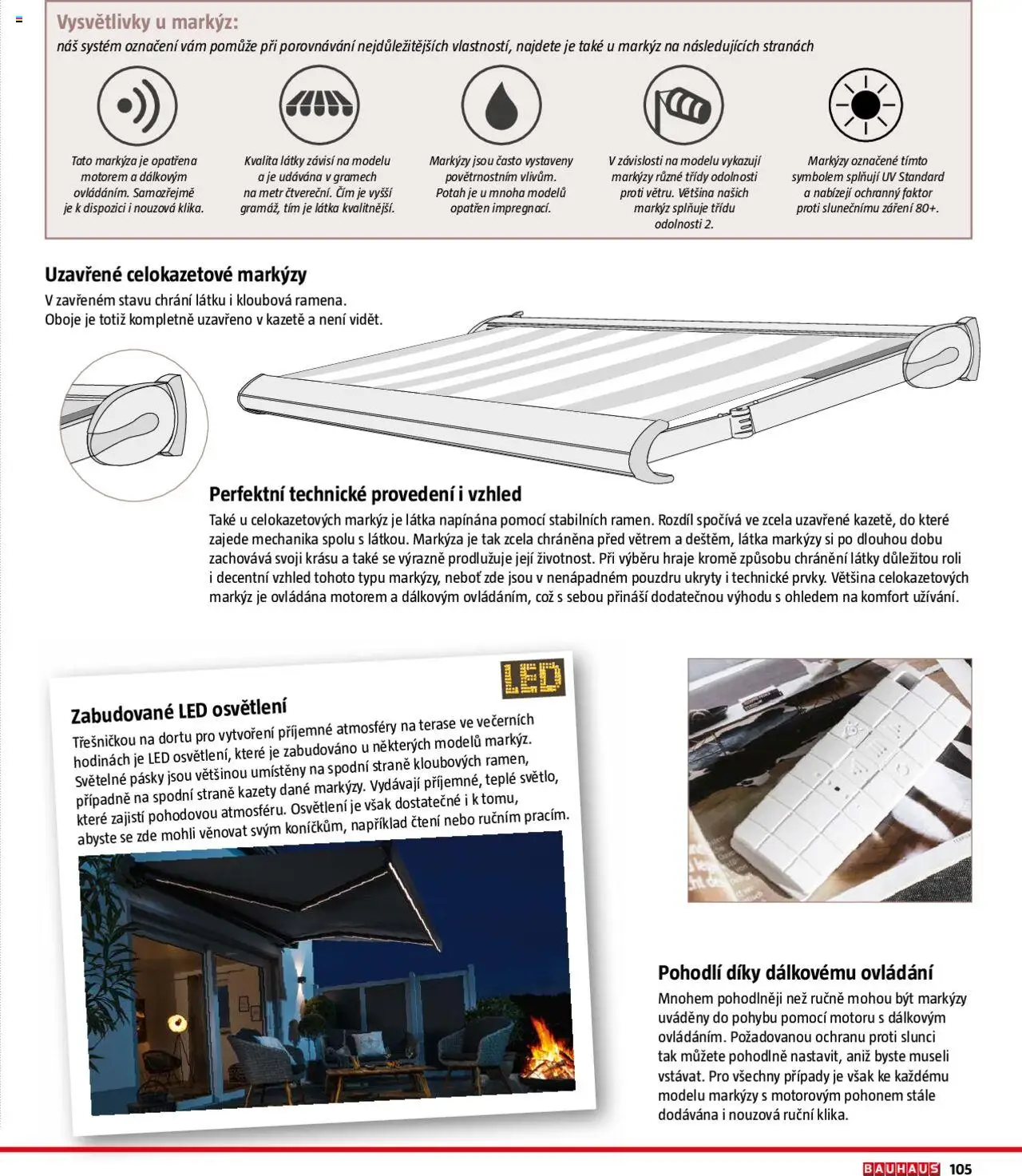 Bauhaus katalog Zahradní nábytek od 01.04.2025 | Strana: 105 | Produkty: LED, Markýza