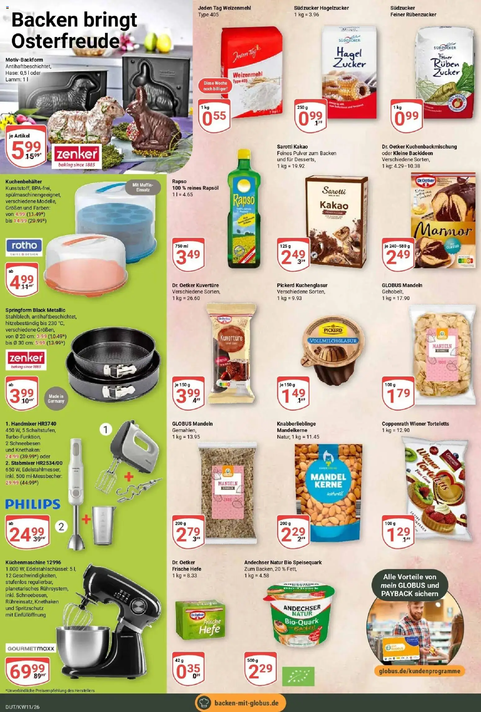 Globus prospekt Wetzlar-Dutenhofen	 – gültig ab 09.03.2026 | Seite: 6 | Produkte: Philips, Mandeln, Zucker, Speisequark