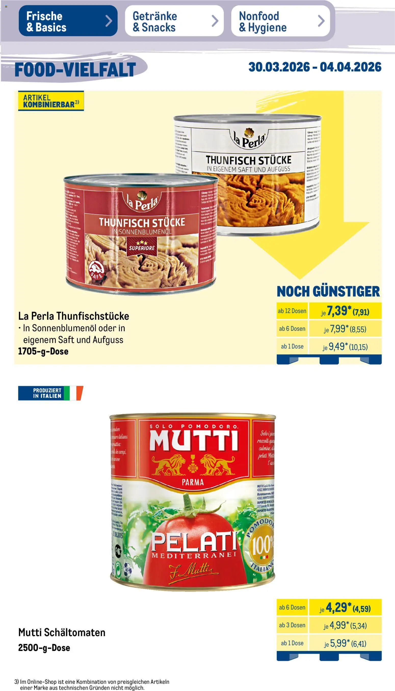 Metro Prospekt 	 – gültig ab 30.03.2026 | Seite: 21 | Produkte: Thunfisch, Sonnenblumenol, Saft