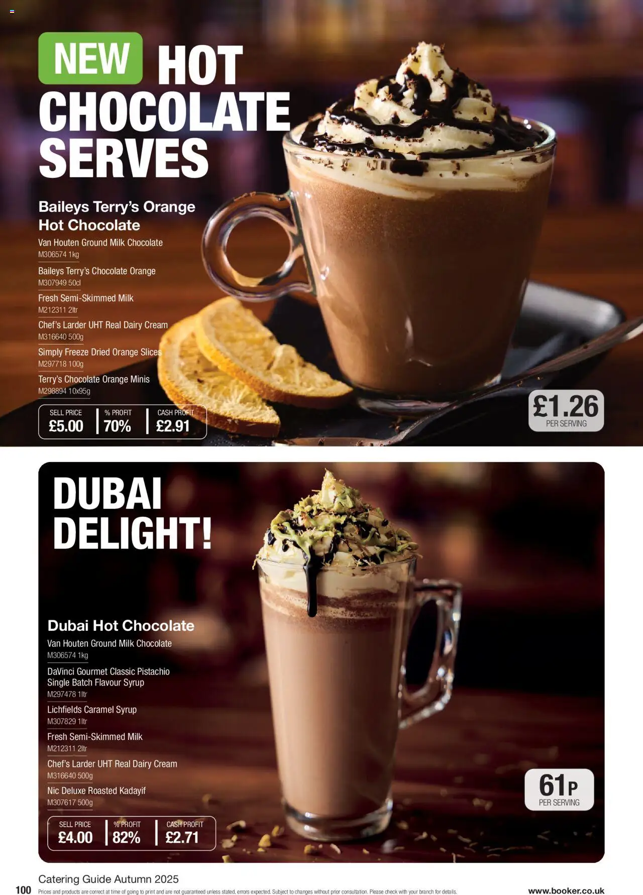 {H1} | Page: 100 | Products: Milk, Chocolate, Orange, Papier blanc