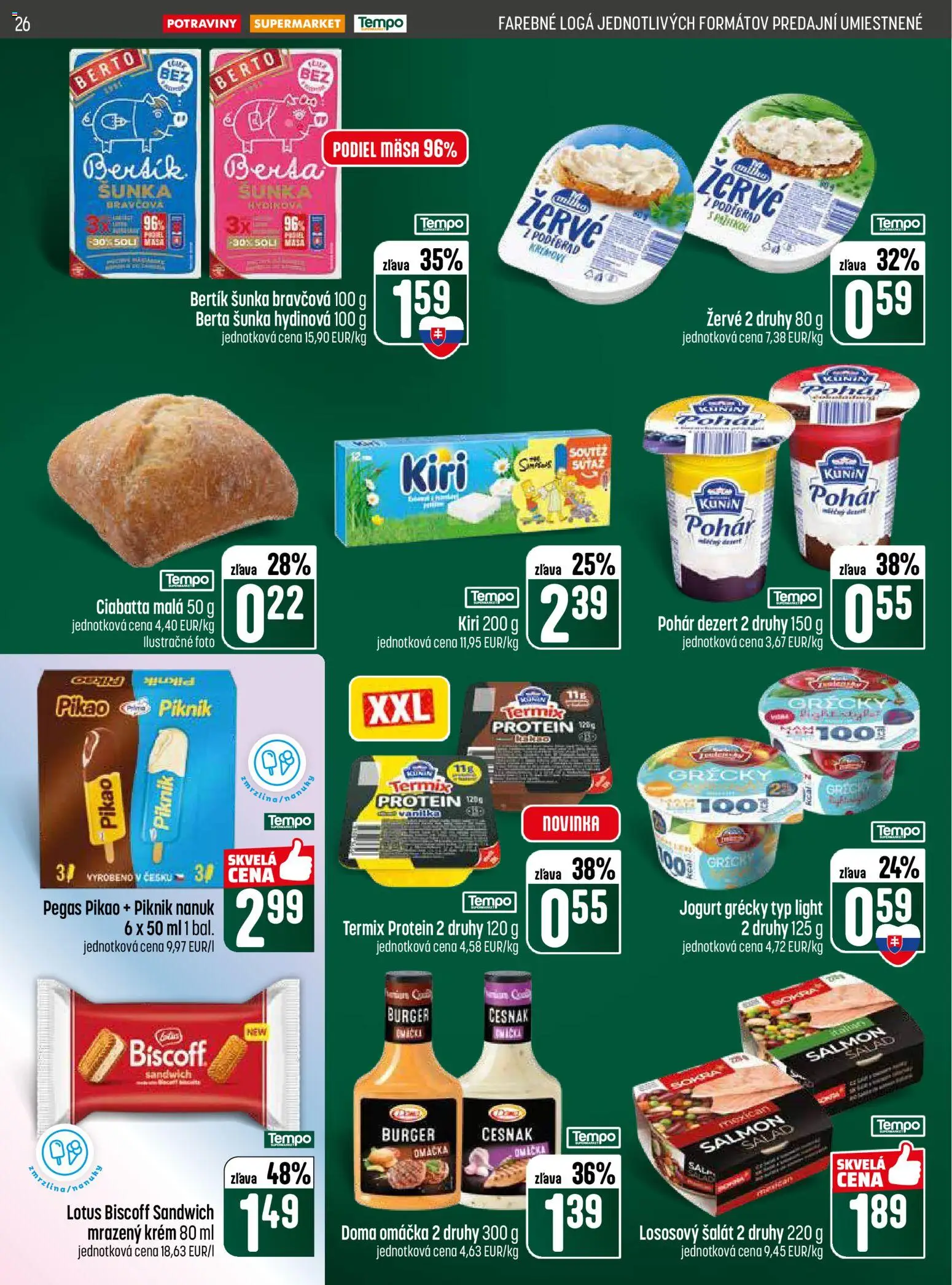 Nové COOP Jednota akcie – leták je platný od 30.04.2026 | Strana: 26 | Produkty: Šunka, Protein, Cesnak, Omáčka