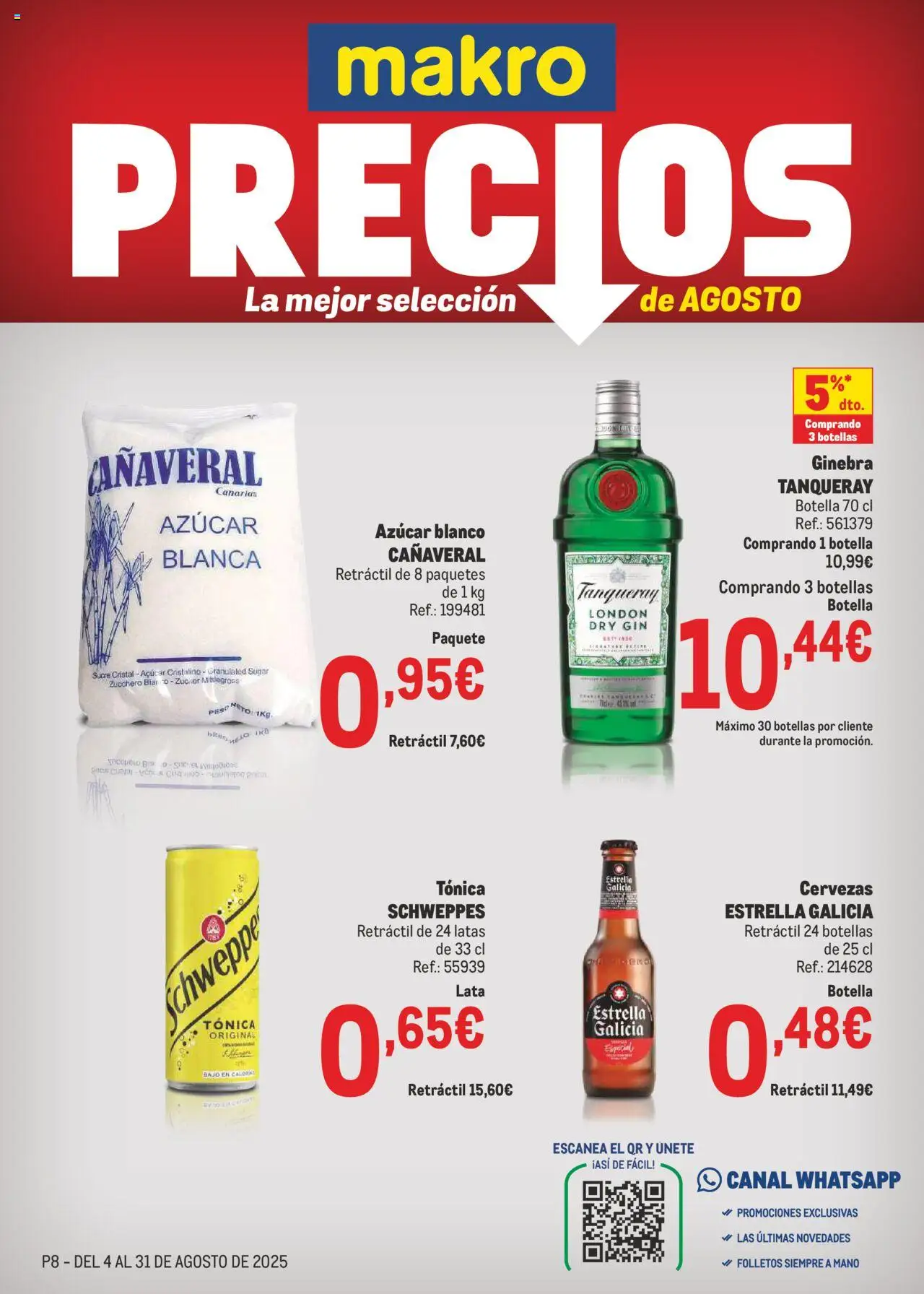 Makro - Precios Canarias │ válido desde el 04.08.2025 | Página: 1 | Productos: Ginebra, Peso