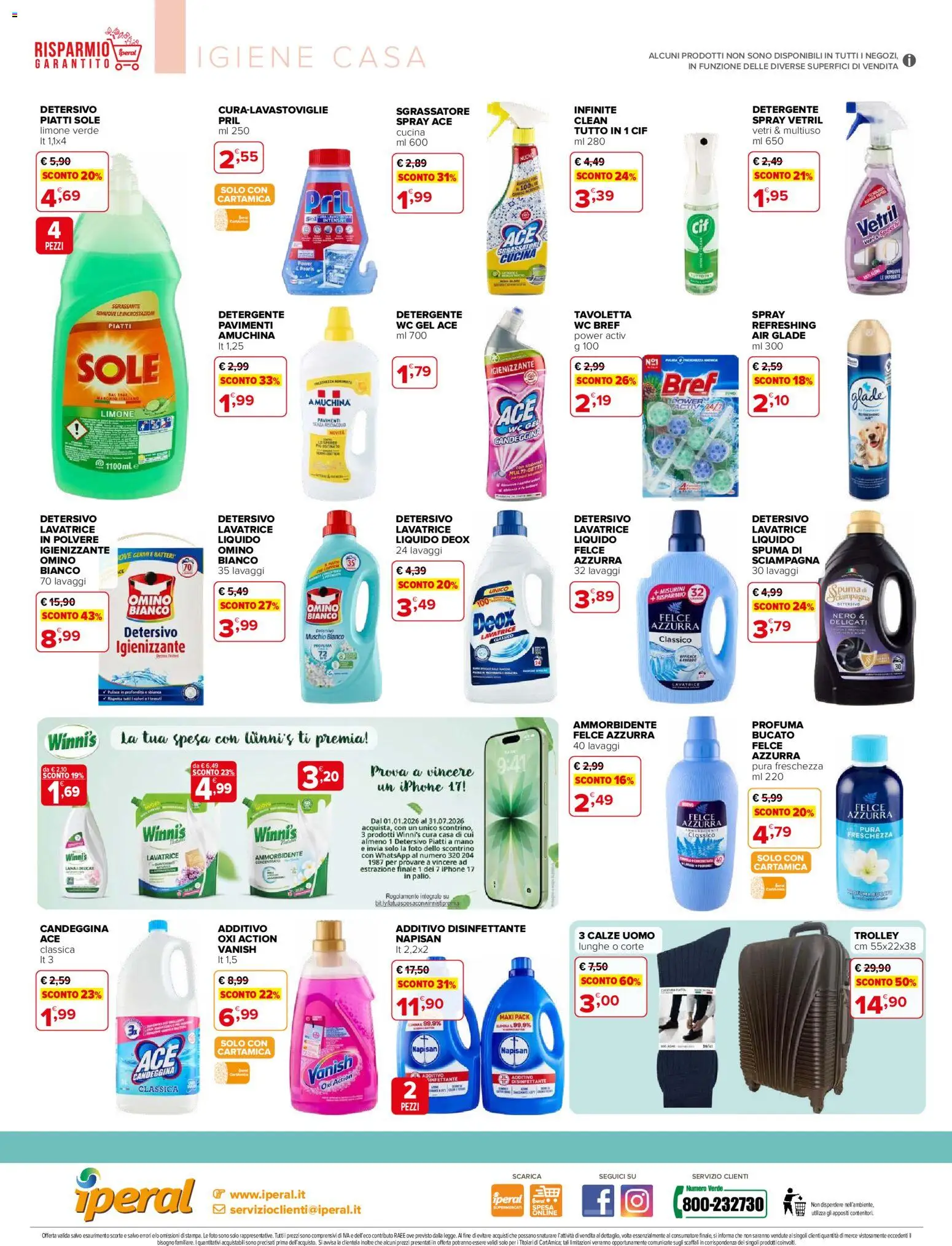 Volantino Iperal del 04.02.2026 | Pagina: 4 | Prodotti: Sgrassatore, Limone, Lavatrice, WC