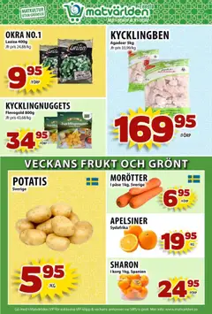 Matvärlden - erbjudanden - Tensta - Förhandsvisning av reklamblad från butik Matvärlden aktuell från 13.10.2025 | Sida: 3 | Produkter: Korg, Apelsiner, Potatis, Sharon