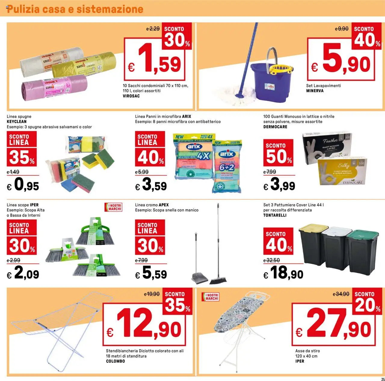 Volantino Iper del 01.08.2025 | Pagina: 35 | Prodotti: Stendibiancheria, Guanti, Scopa