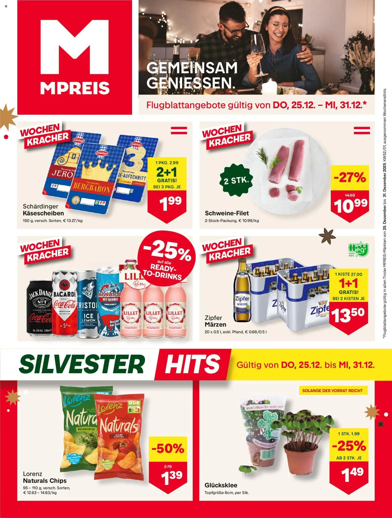 MPREIS Flugblatt gültig ab 25.12.2025 | Seite: 1 | Produkte: Chips