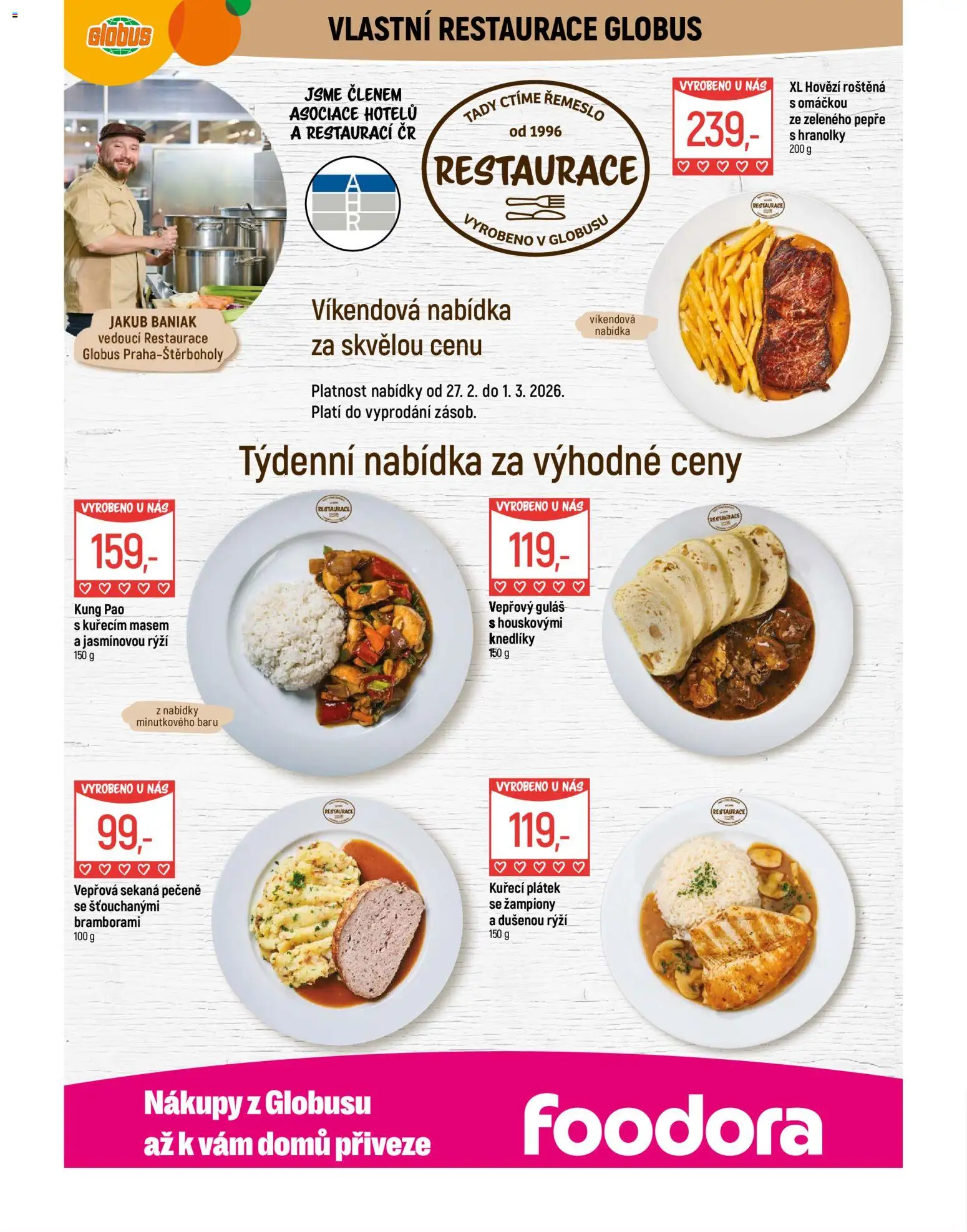 Globus leták - Praha-Štěrboholy od 25.02.2026 | Strana: 8 | Produkty: Žampiony, Hovězí, Hovězí roštěná, Guláš