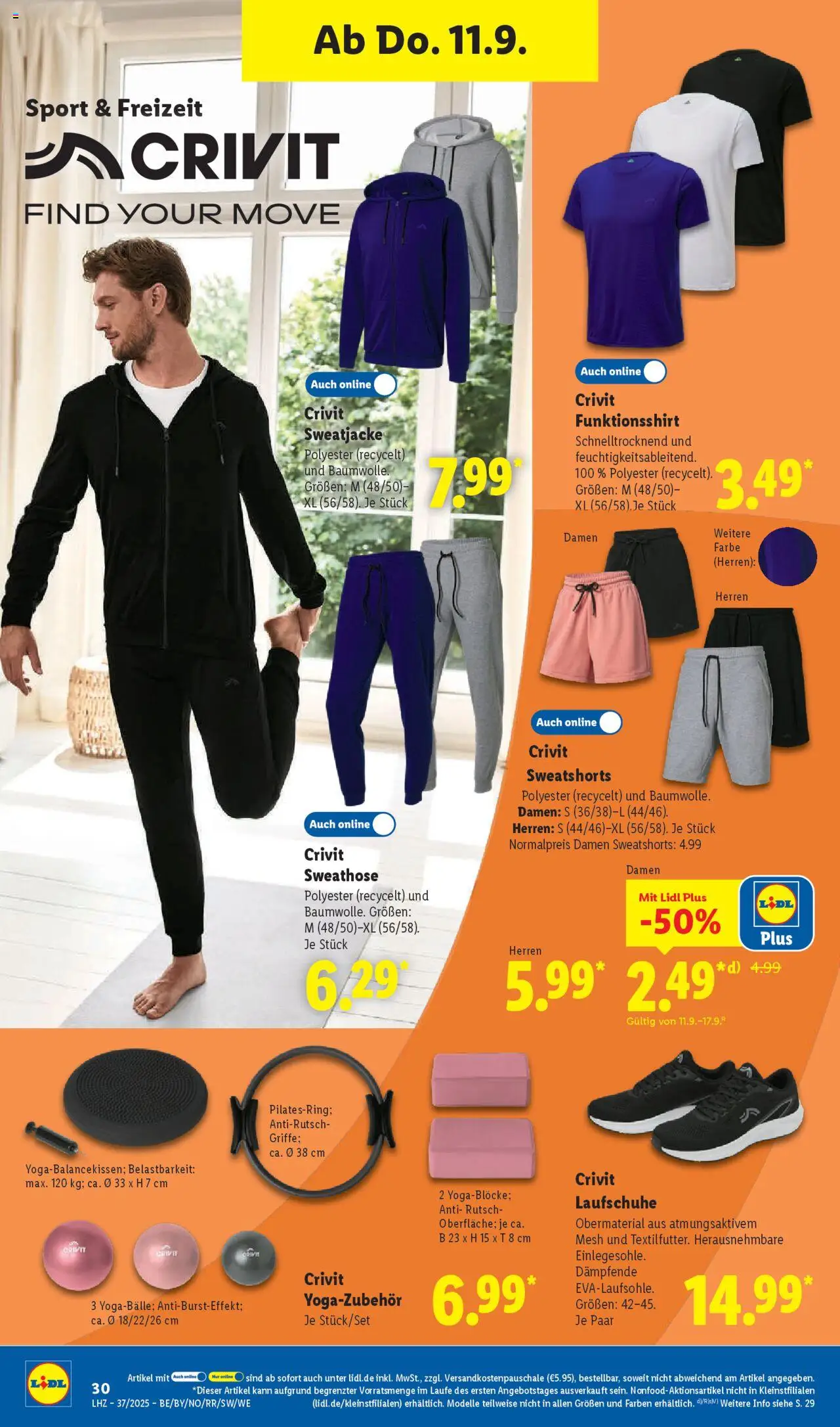 Lidl - Prospekt Düsseldorf – gültig ab 08.09.2025 | Seite: 42 | Produkte: Sweathose, Sweatjacke, Sweatshorts, Laufschuhe