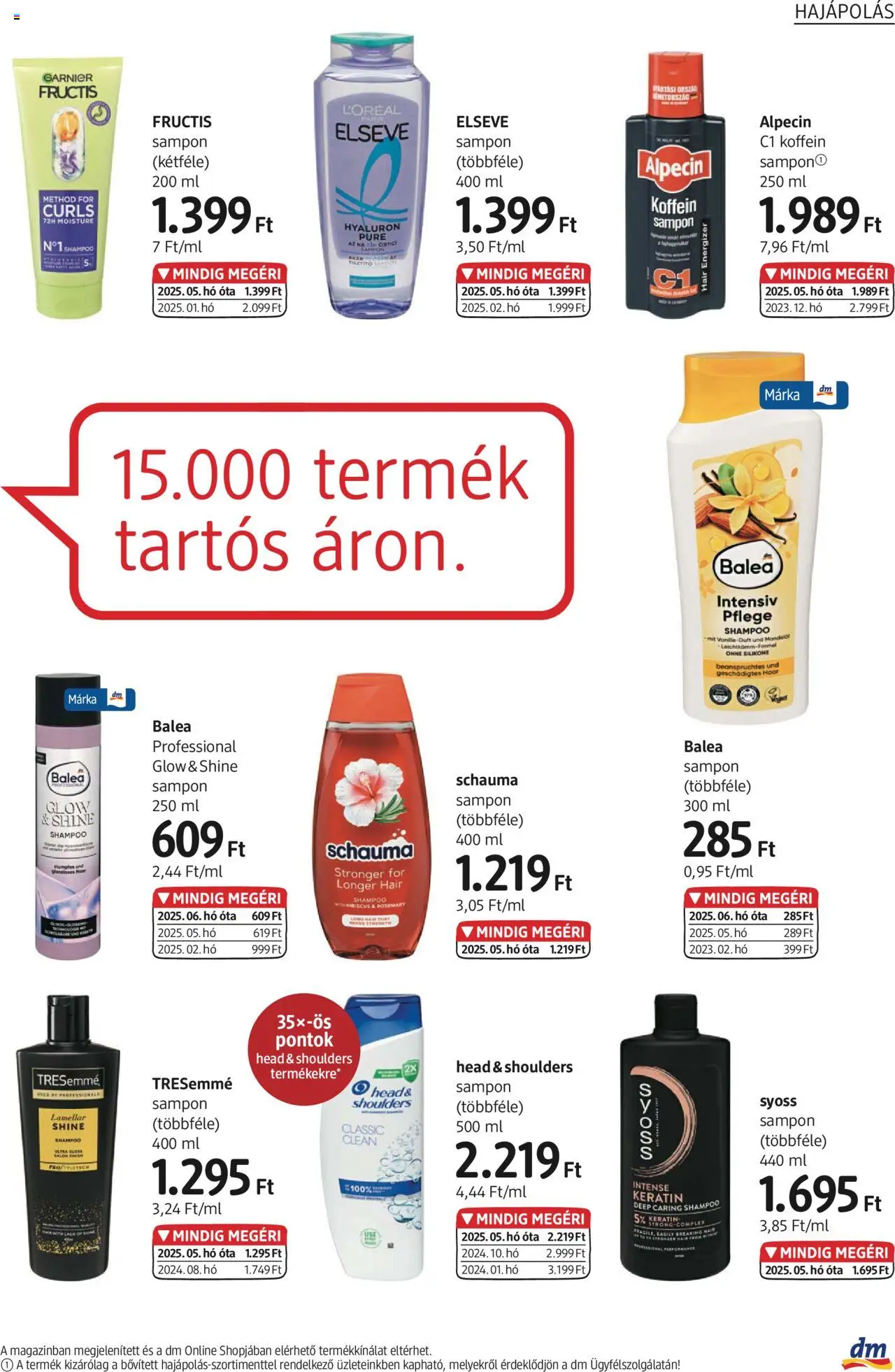 DM Drogerie Markt akciós ujság - amely érvényes a következő dátumtól: 19.06.2025 | Oldal: 5 | Termékek: Sampon