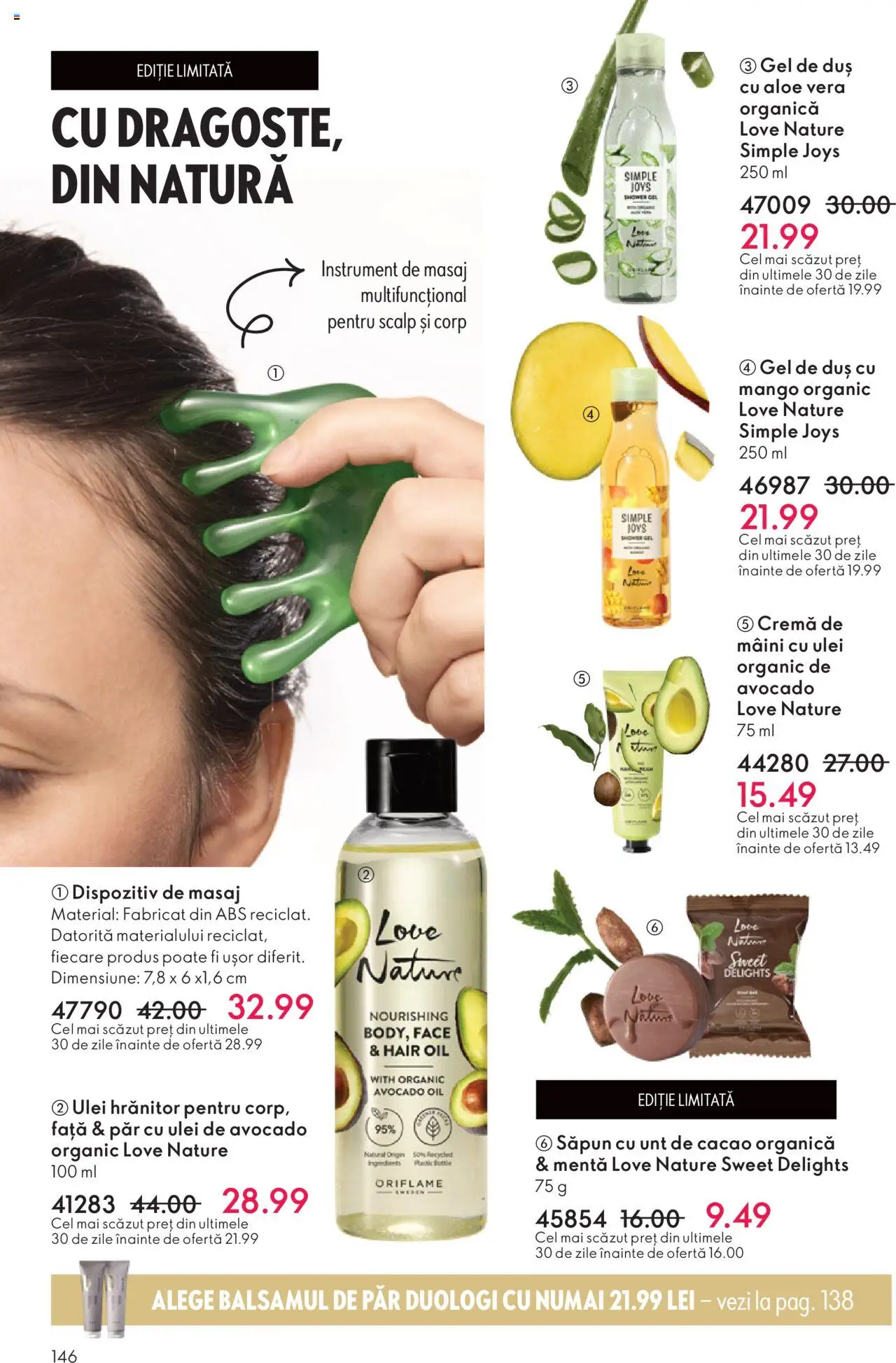 Noul catalog Oriflame – valabil de la 12.11.2025 | Pagină: 146 | Produse: Aloe vera, Unt, Cremă de mâini, Săpun