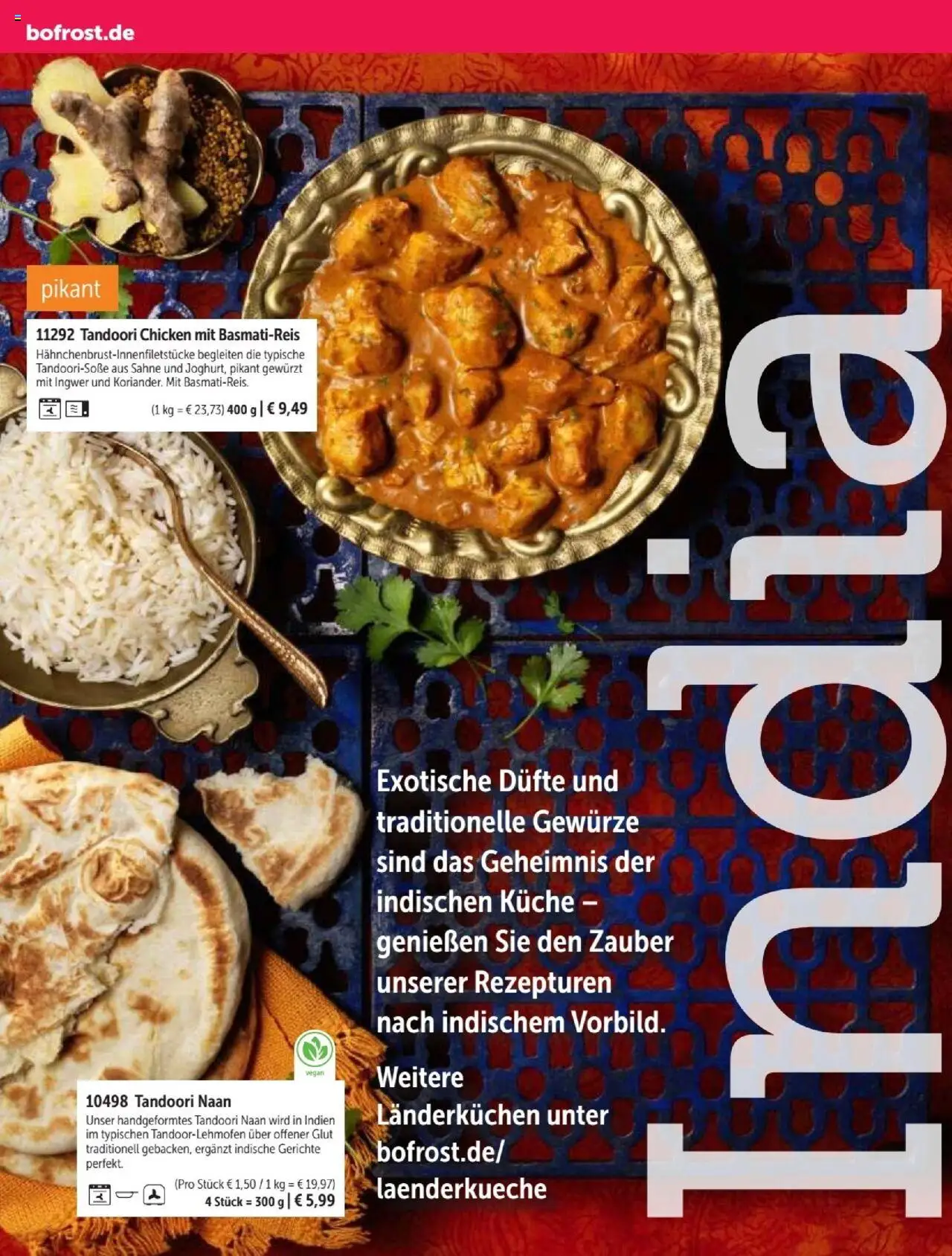 Bofrost Katalog – gültig ab 07.09.2025 | Seite: 108 | Produkte: Basmatireis, Küche, Gewürze, Sahne