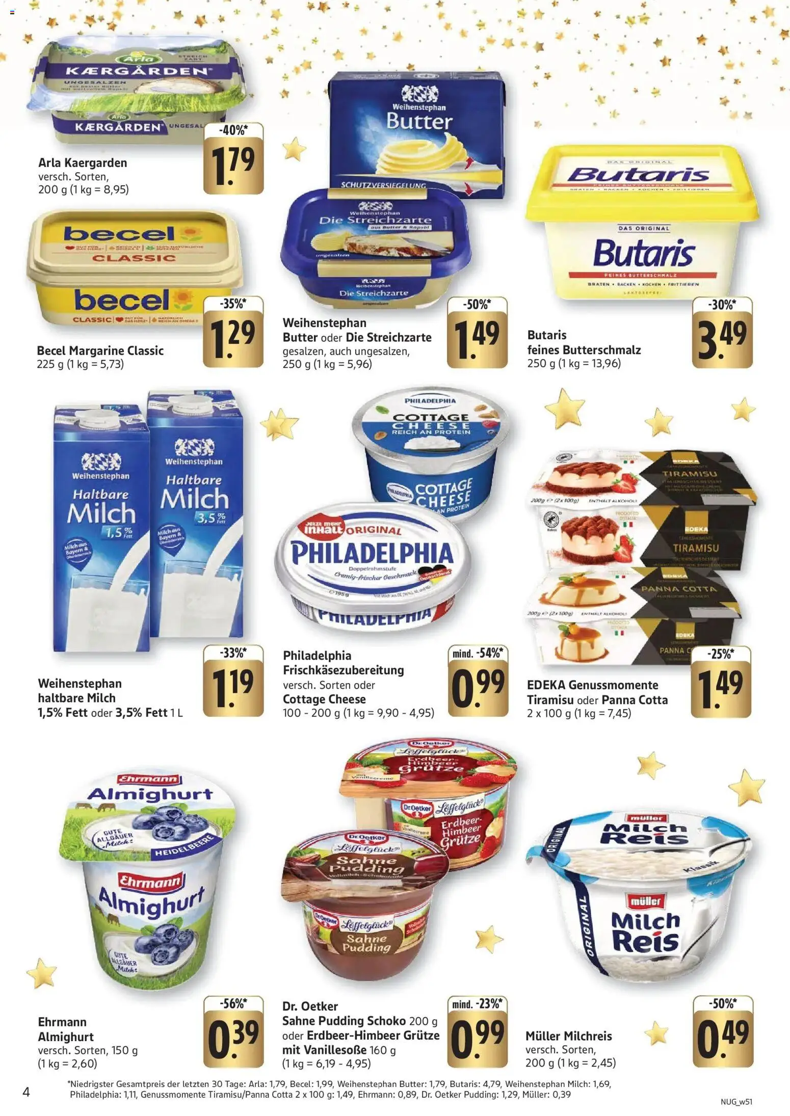 Edeka prospekt Stuttgart-Asemwald	 – gültig ab 14.12.2025 | Seite: 4 | Produkte: Milch, Philadelphia, Reis, Sahne