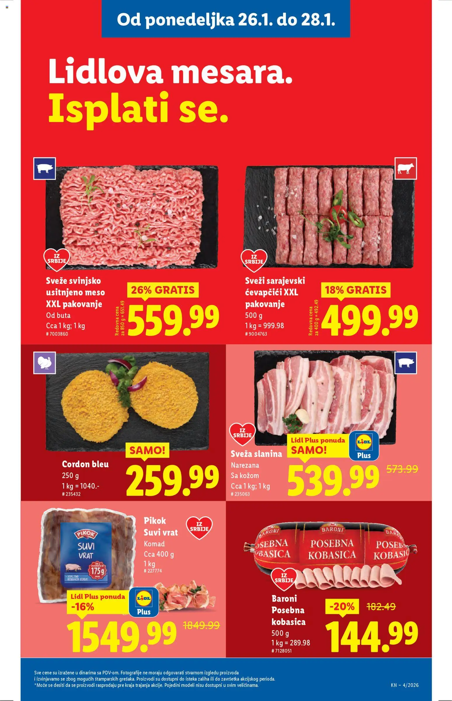 Lidl katalog - važi od 22.01.2026 | Strana: 71 | Proizvode: Suvi vrat, Pakovanje, Slanina, Kobasica