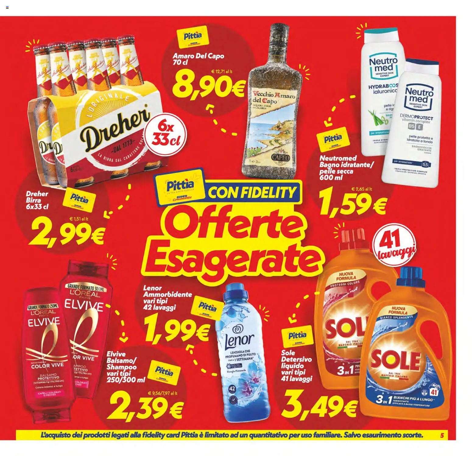 Volantino SuperConveniente del 06.03.2026 | Pagina: 5 | Prodotti: Shampoo, Balsamo, Ammorbidente, Amaro