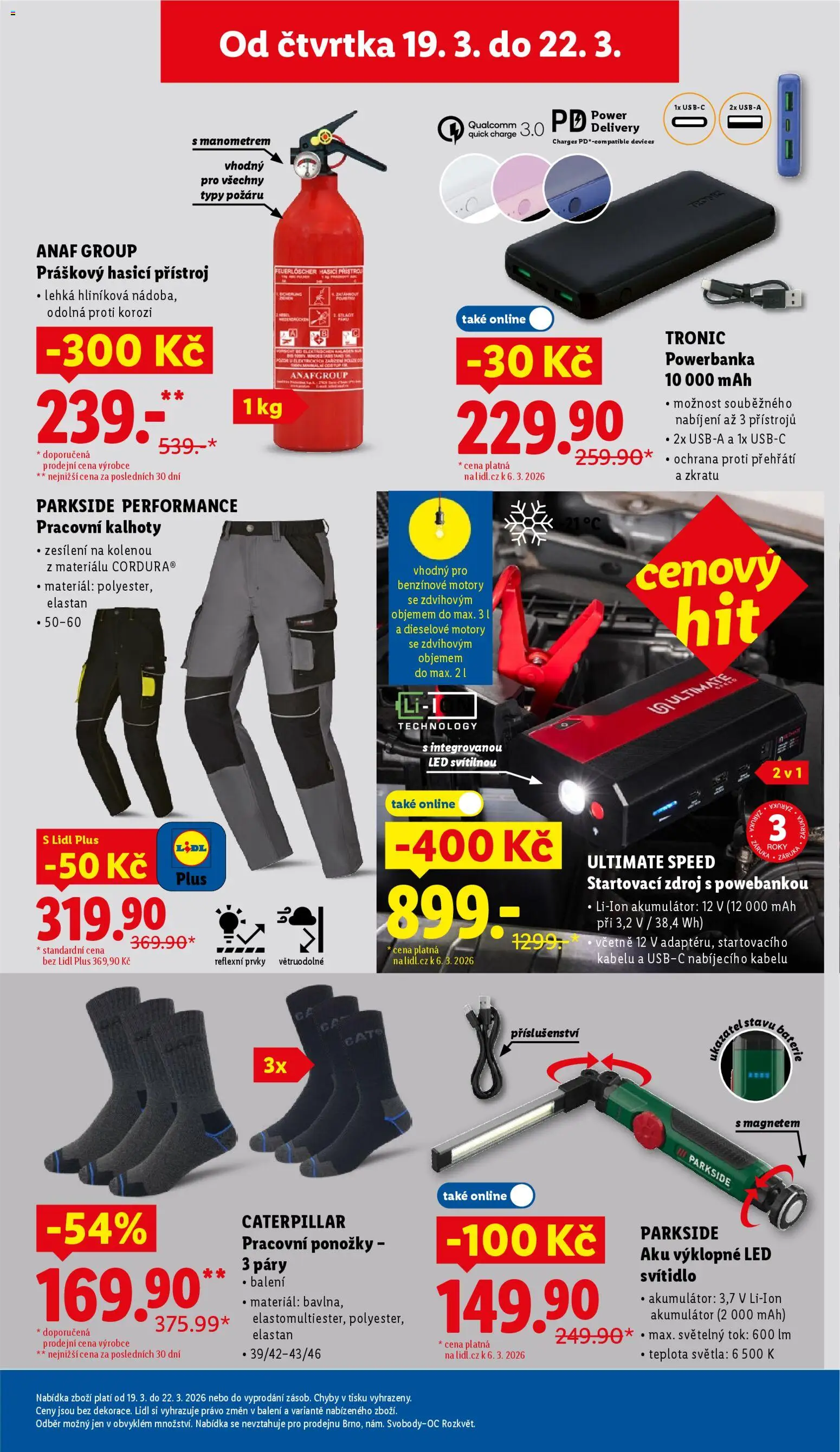 Lidl leták - Spotřební zboží od 19.03.2026 | Strana: 27 | Produkty: Powerbanka, Ultimate Speed, Startovací zdroj, LED