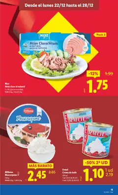 Vista previa Nixe Atún claro al natural, 3 x 56 g (peso escurrido) válido desde el 22.12.2025 | Página: 21 | Productos: Crema, Peso, Atún claro