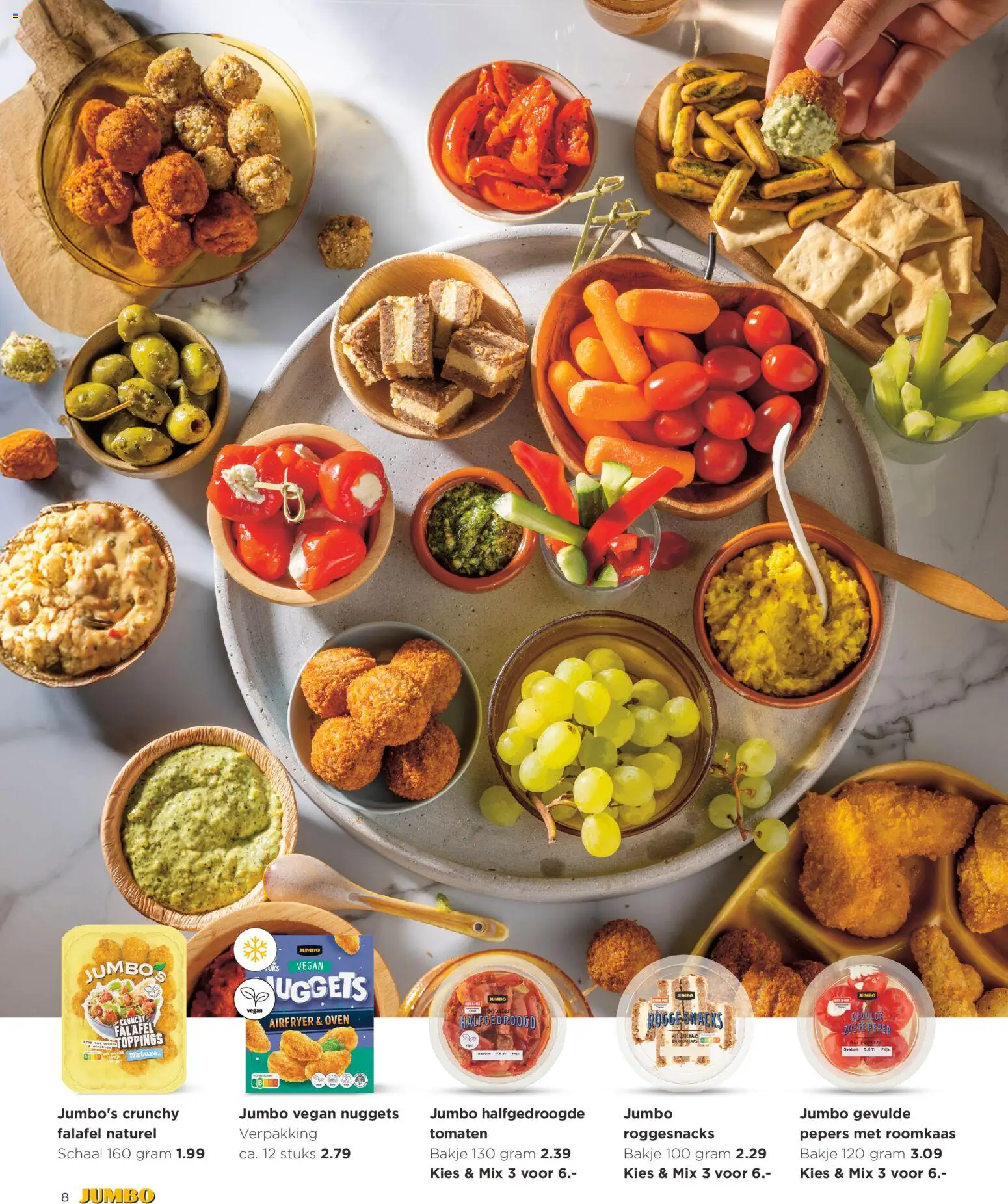 {H1} | Pagina: 8 | Producten: Snacks, Pepers, Kaas, Tomaten